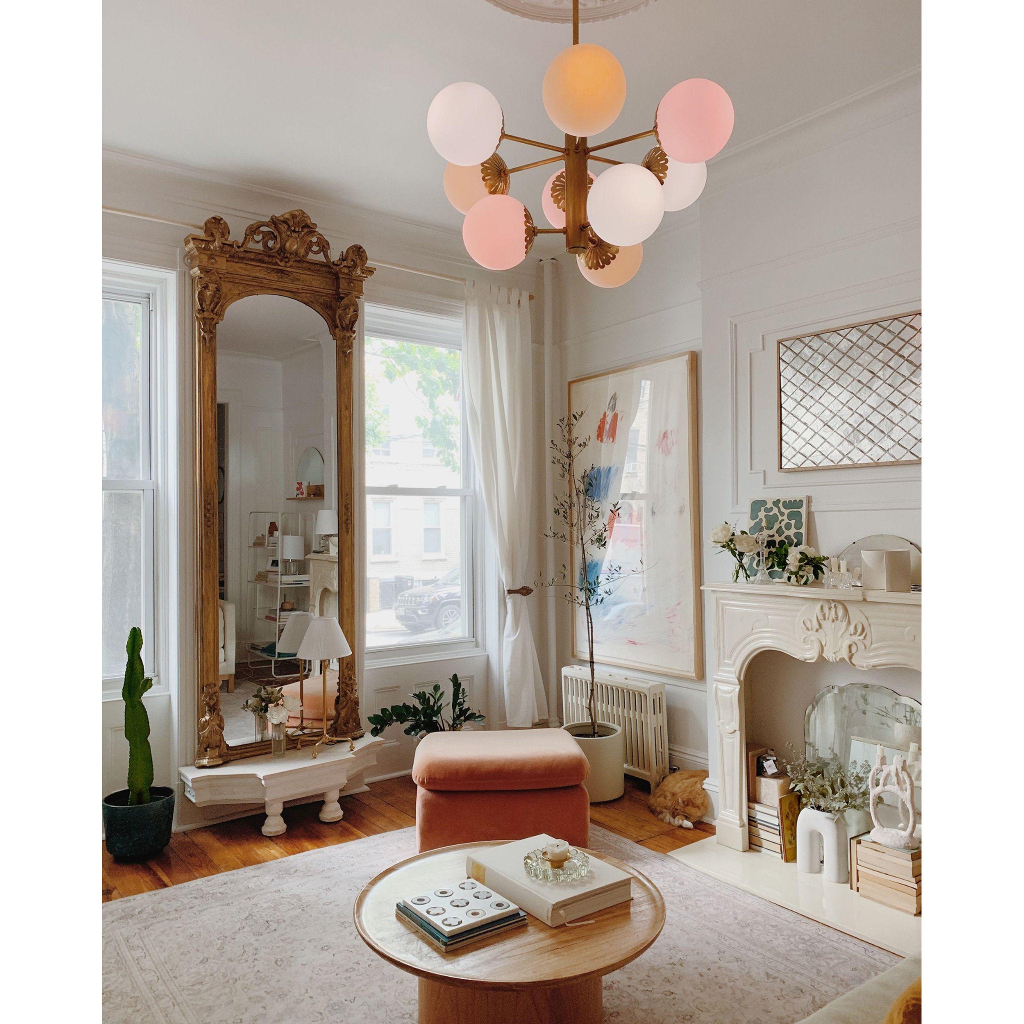 Paige 9-Light Chandelier in Aged Brass 33L x 33W x 14.75H