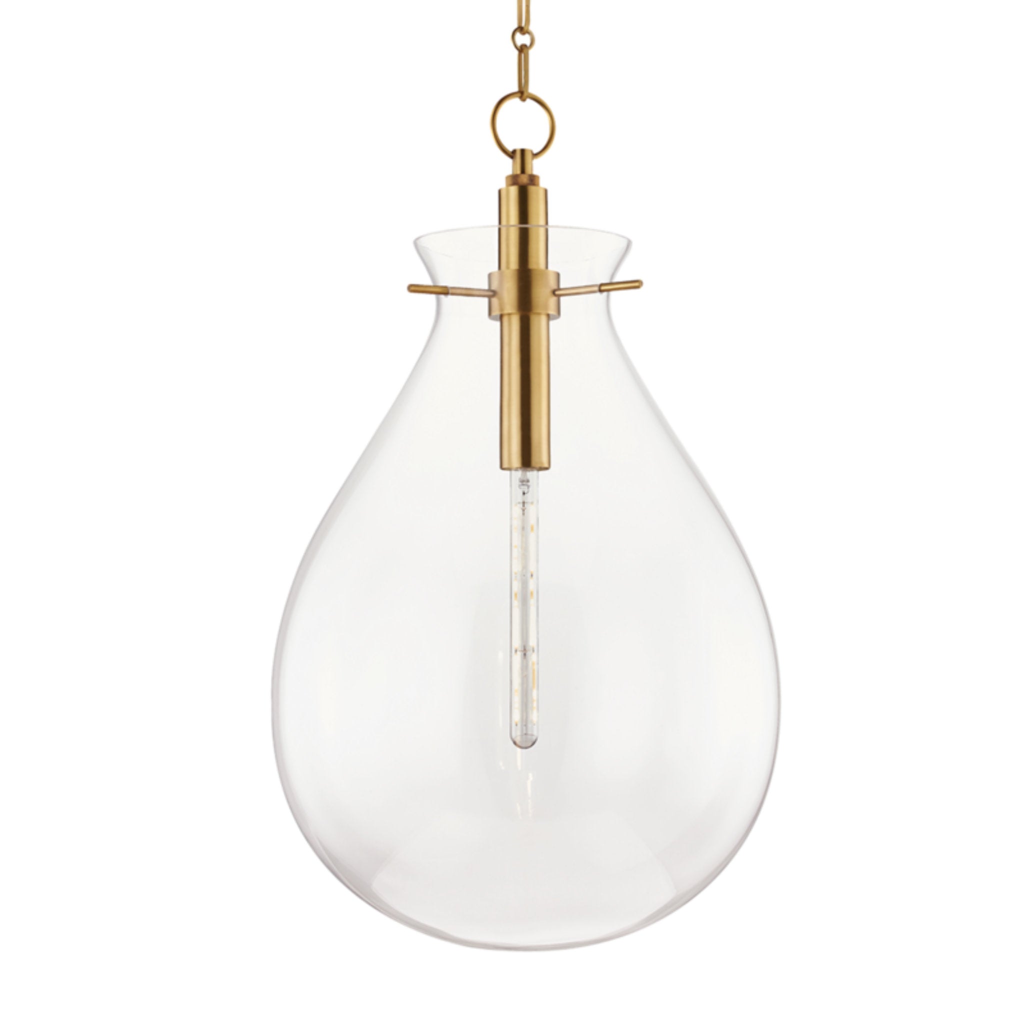 Ivy 1-Light Pendant in Aged Brass by Becki Owens 18L x 18W x 30.5H