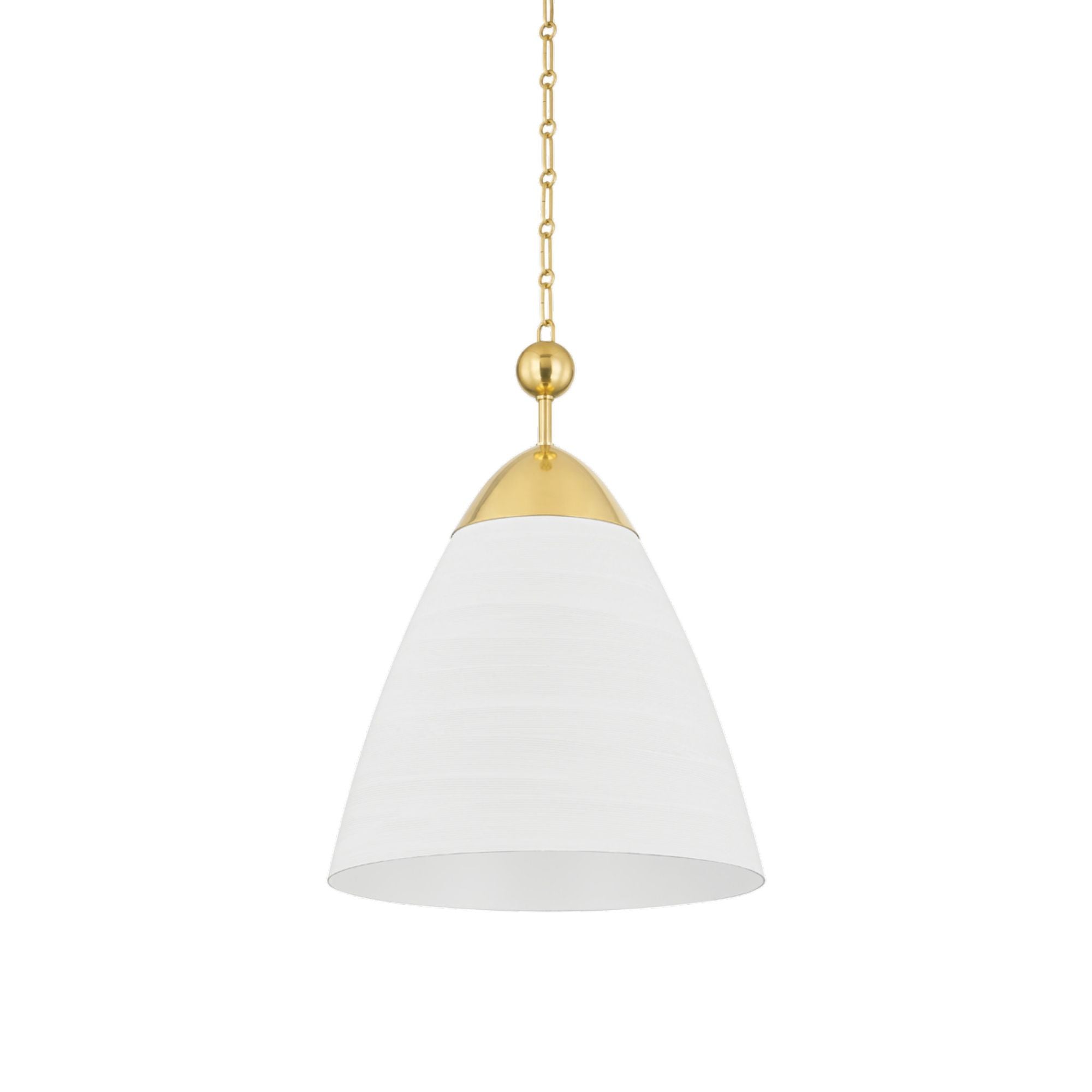 Bronson 1-Light Pendant in Aged Brass/White Plaster by Becki Owens 19.25L x 19.25W x 25.75H
