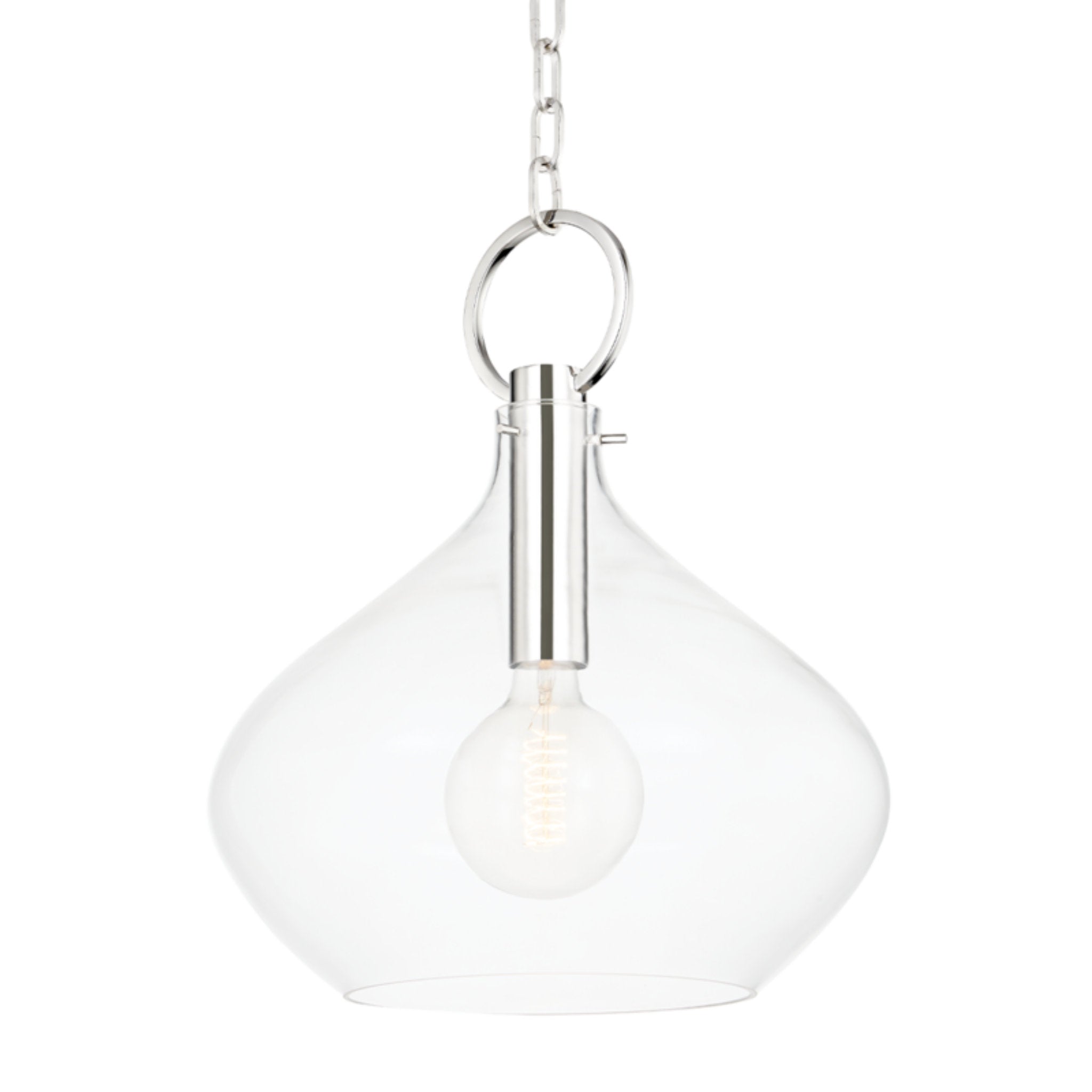 Lina 1-Light Pendant in Polished Nickel by Becki Owens 16.75L x 16.75W x 19.5H