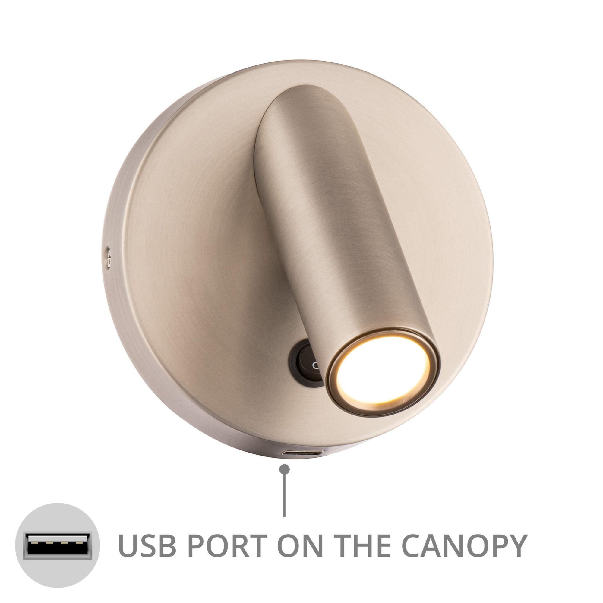 Aspire 5in LED Reading Light 3000K in Brushed Nickel