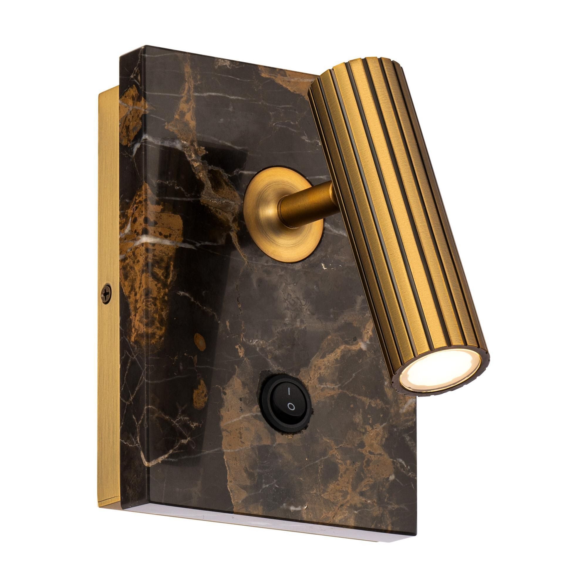 Nexus 7in LED Reading Light 3000K in Black with Aged Brass