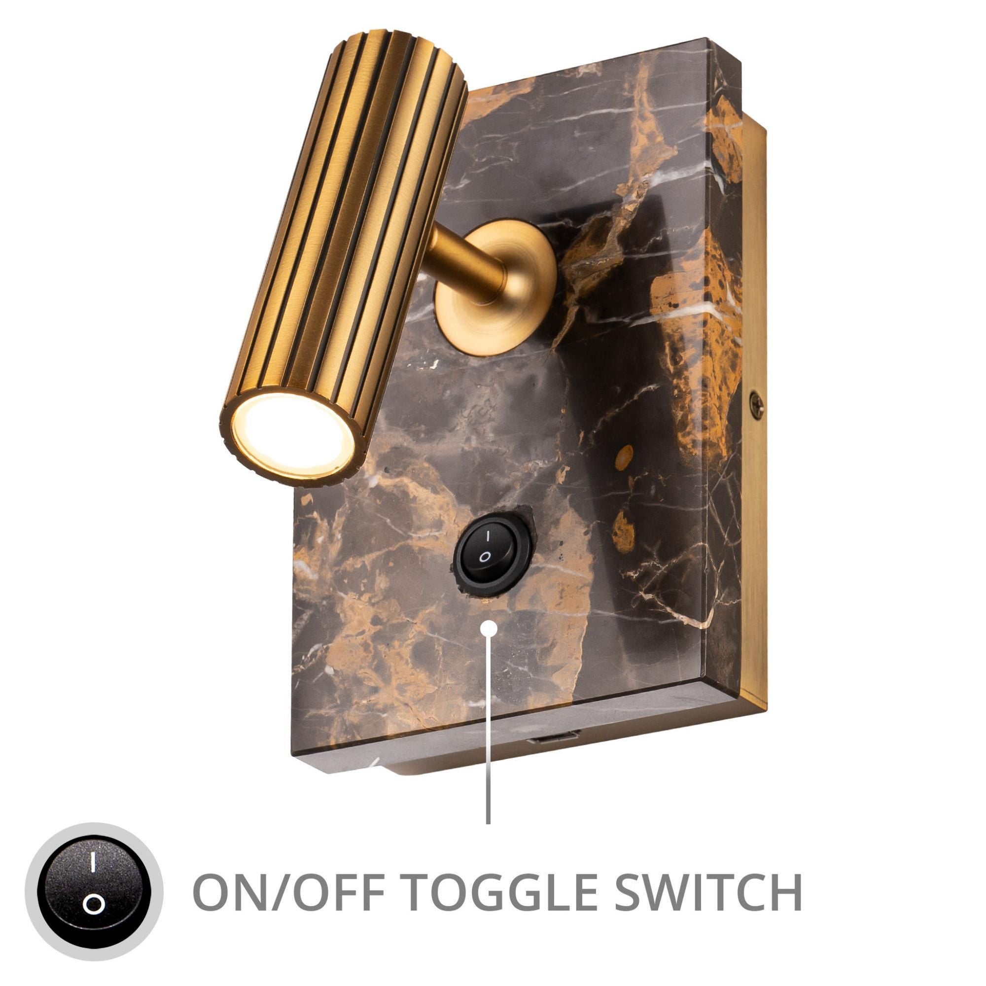 Nexus 7in LED Reading Light 3000K in Black with Aged Brass