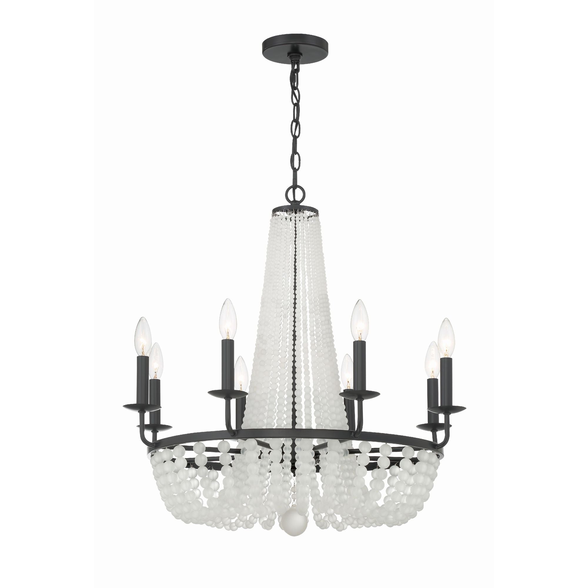 Bella 26'' Matte Black Chandelier Black 26"W x 26"H x 26"D