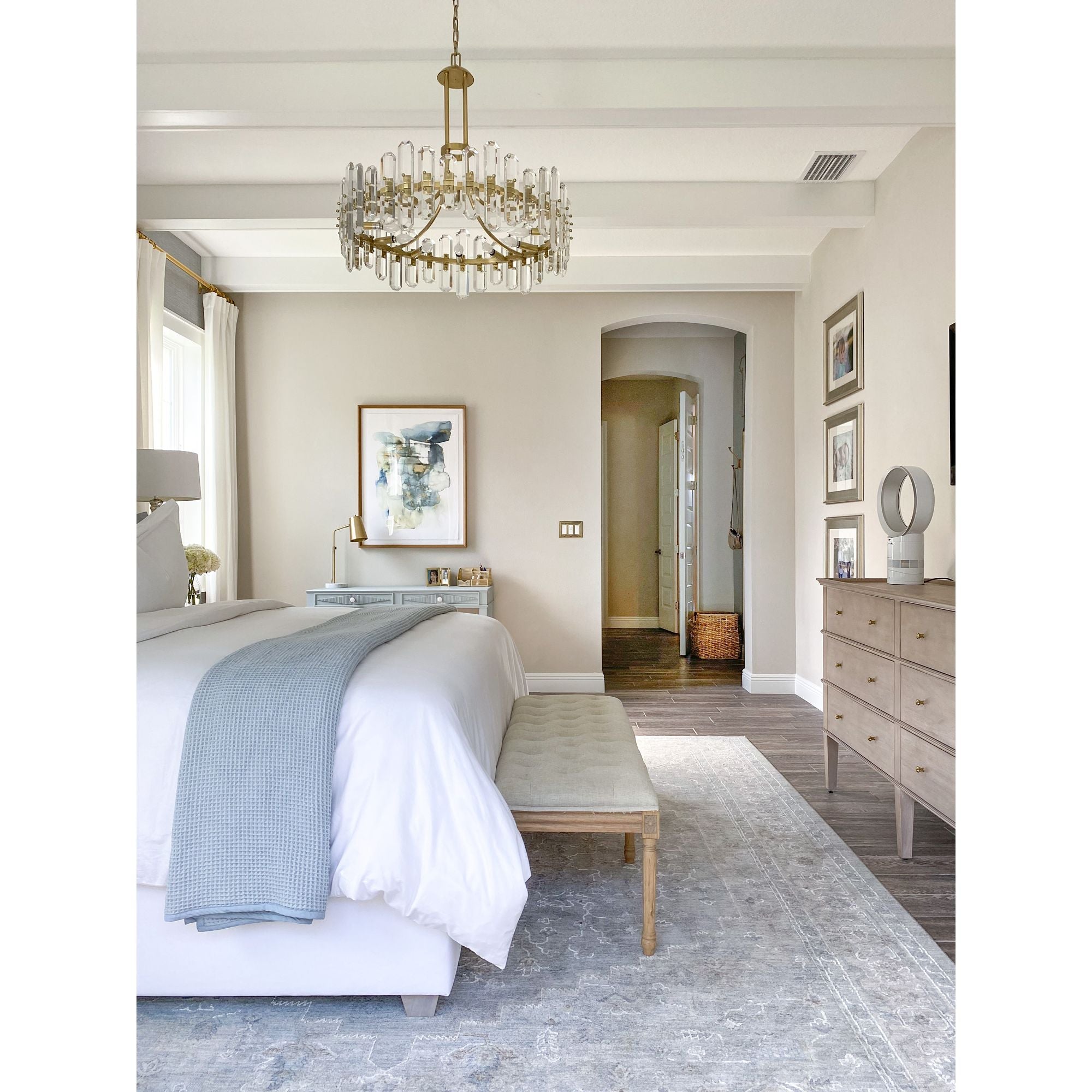 Bolton 12 Light Aged Brass Chandelier Faceted Crystal Elements 31"W x 28.25"H x 31"D