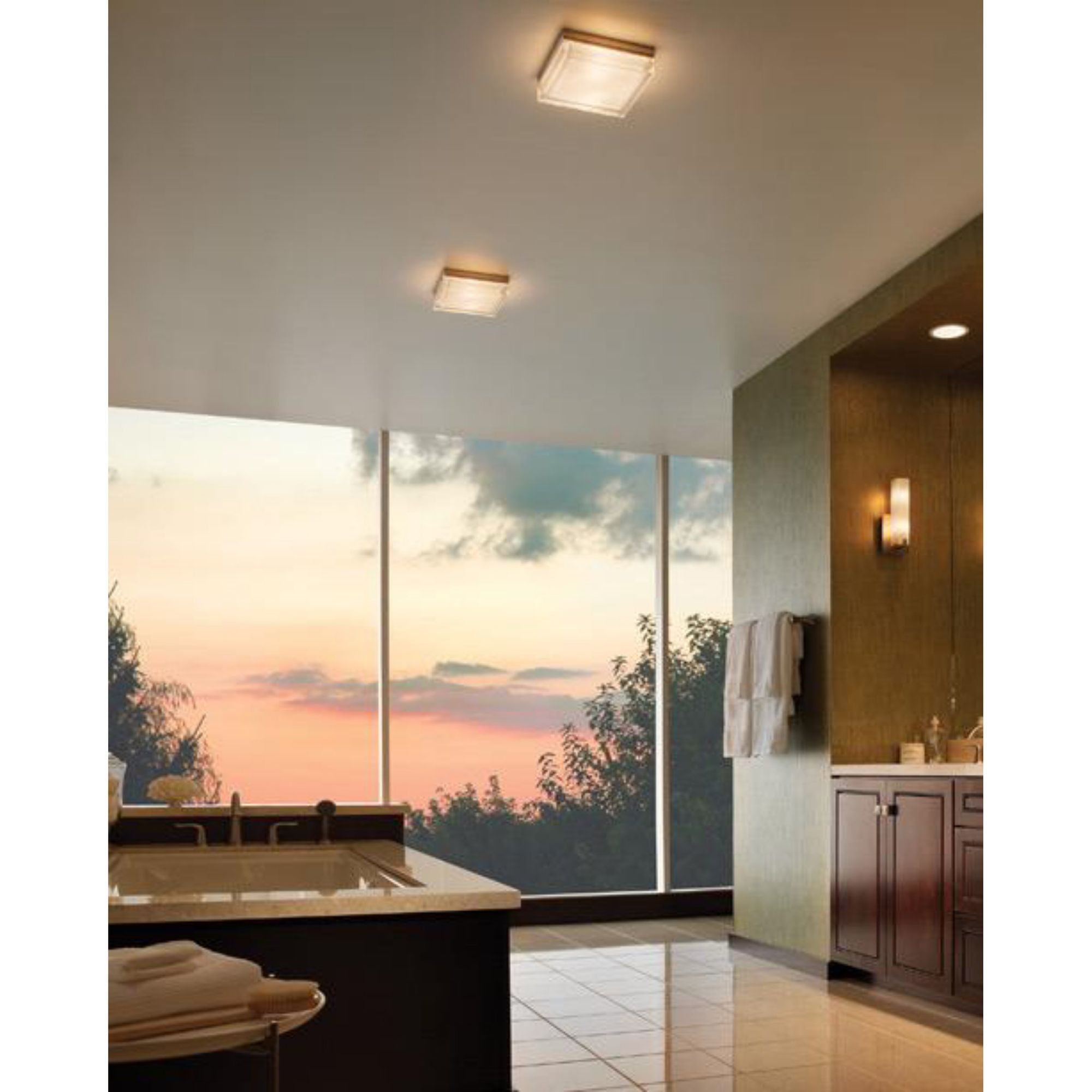 Boxie Large Flush Mount Flush & Semi-Flush Mount, Wall Collection 1-Light LED 2700K Satin Nickel by Sean Lavin
