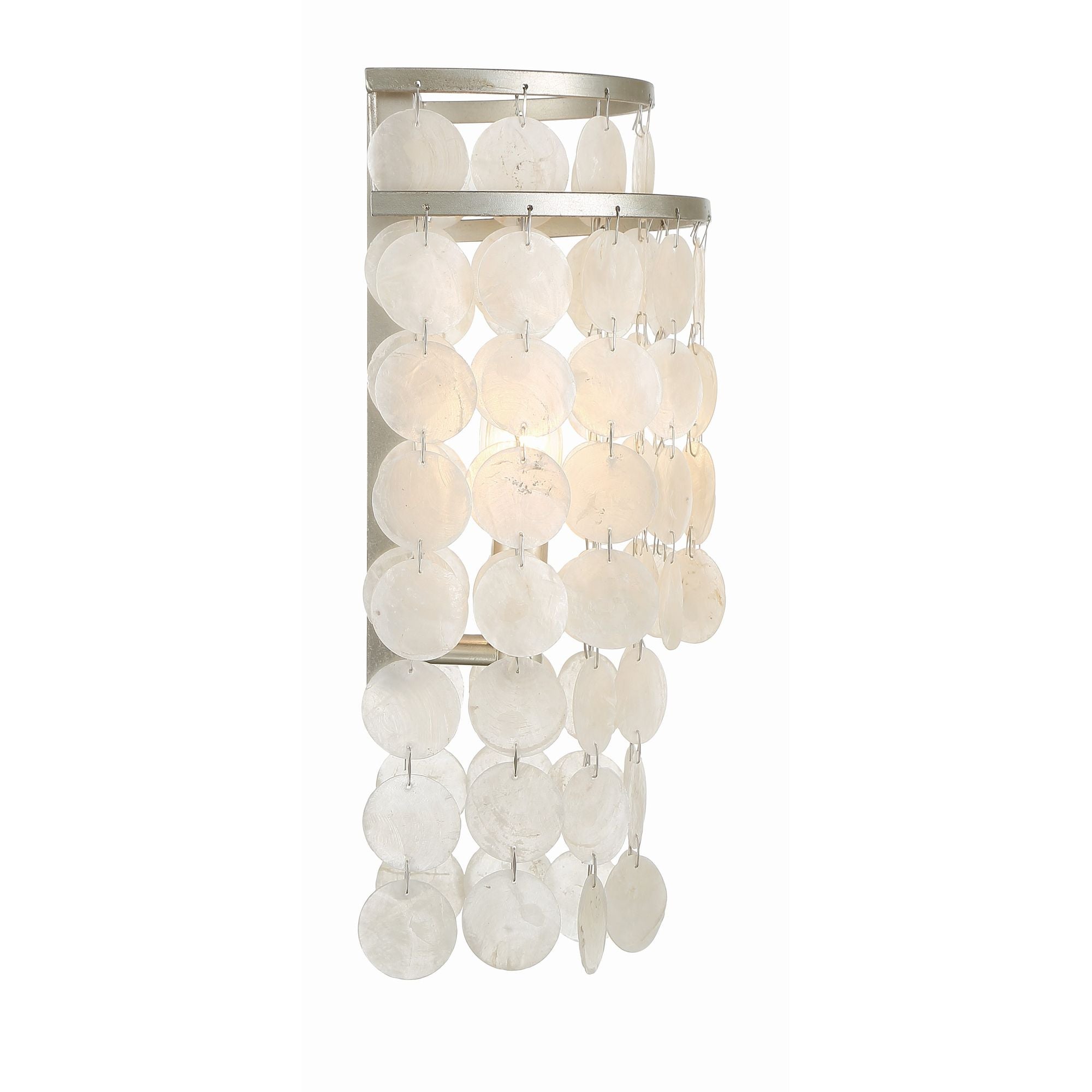 Brielle 2 Light Antique Silver Sconce Capiz Shell 9"W x 14"H x 5.5"D