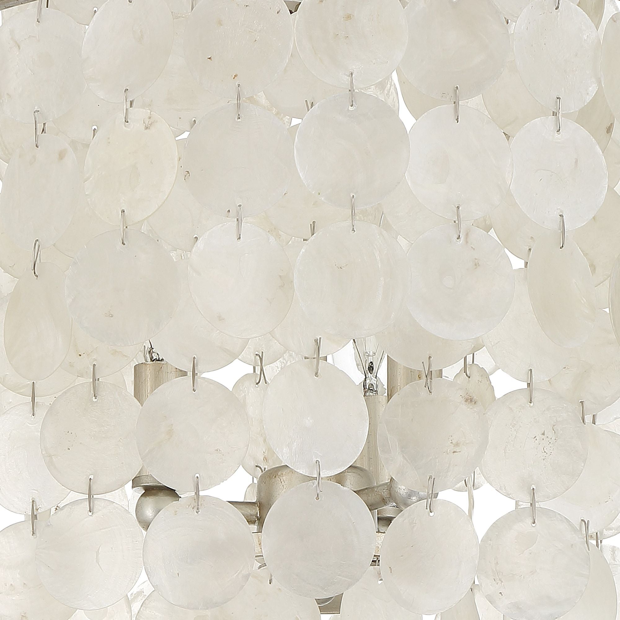 Brielle 3 Light Antique Silver Flush Mount Capiz Shell 13"W x 16"H x 13"D