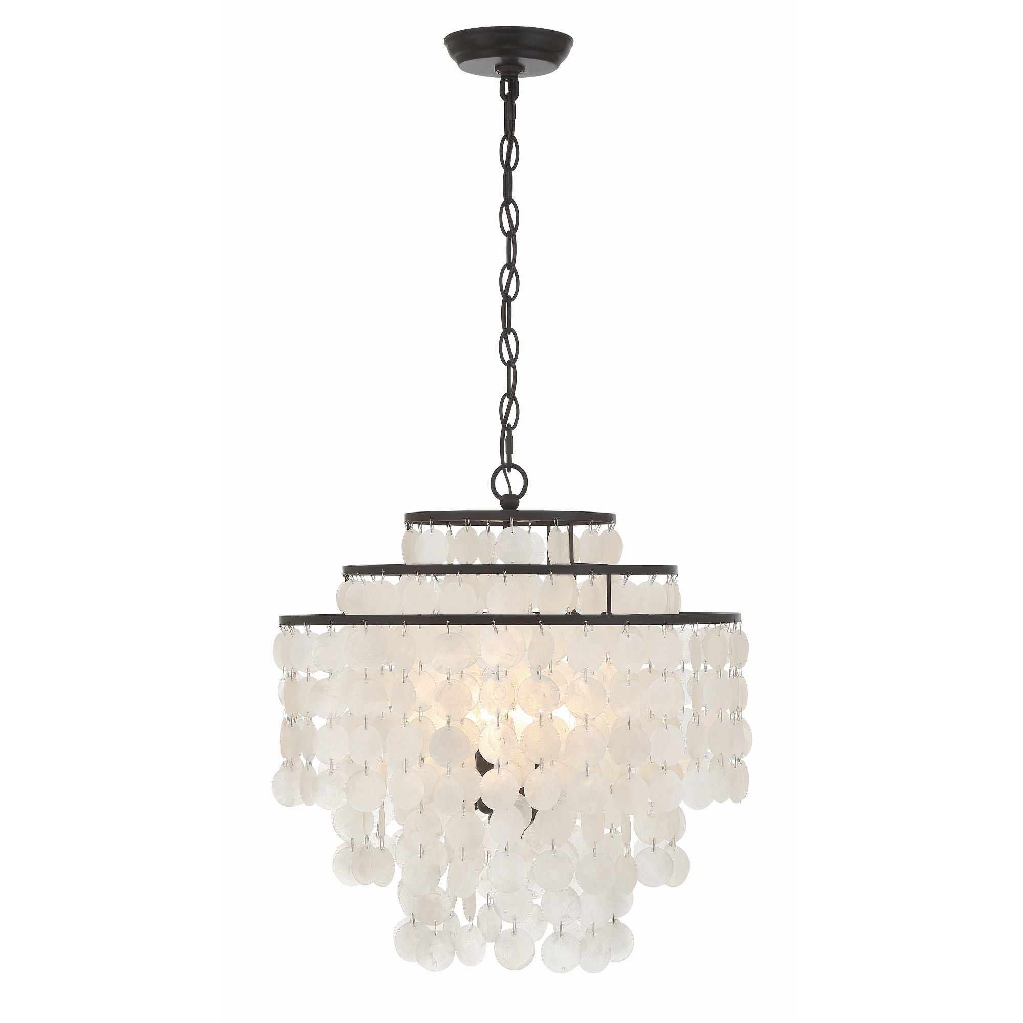 Brielle 4 Light Dark Bronze Chandelier Capiz Shell 18"W x 19.5"H x 18"D