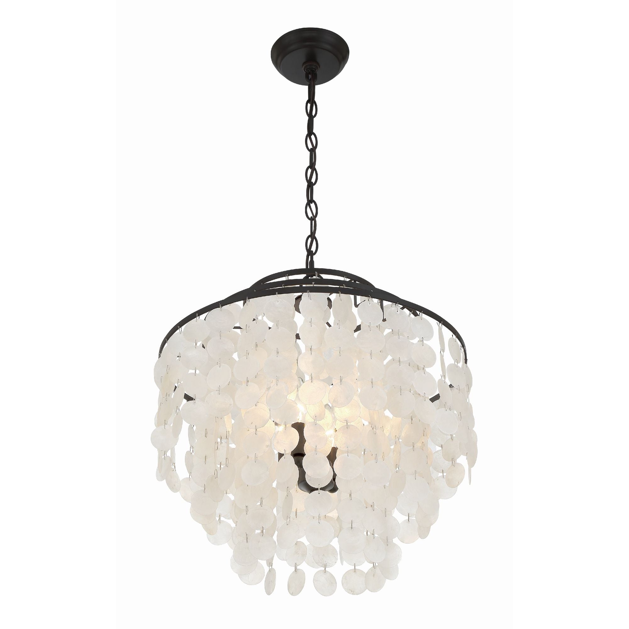 Brielle 4 Light Dark Bronze Chandelier Capiz Shell 18"W x 19.5"H x 18"D