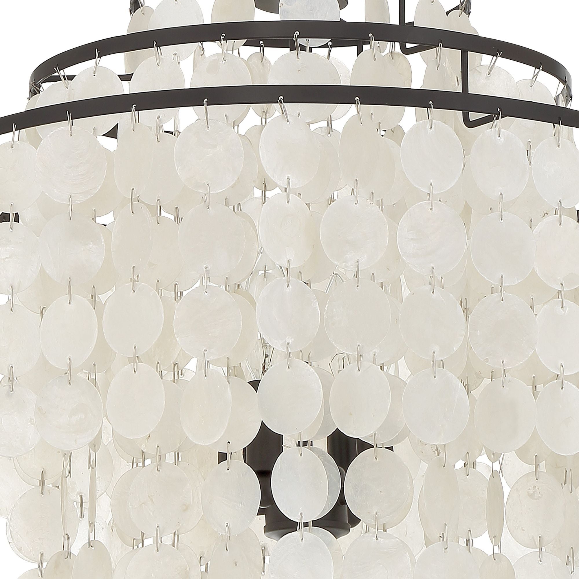 Brielle 4 Light Dark Bronze Chandelier Capiz Shell 18"W x 19.5"H x 18"D