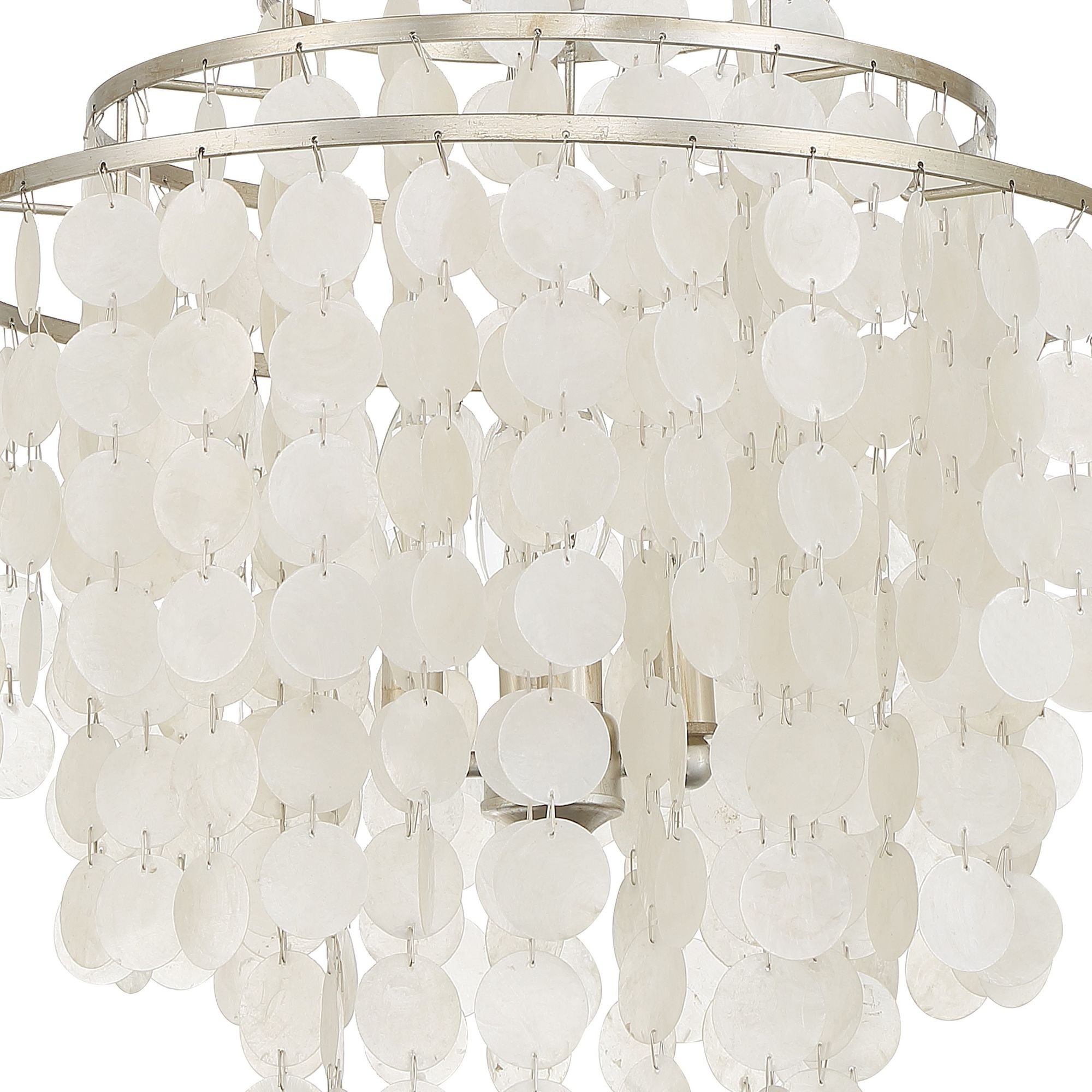 Brielle 4 Light Antique Silver Chandelier Capiz Shell 18"W x 19.5"H x 18"D