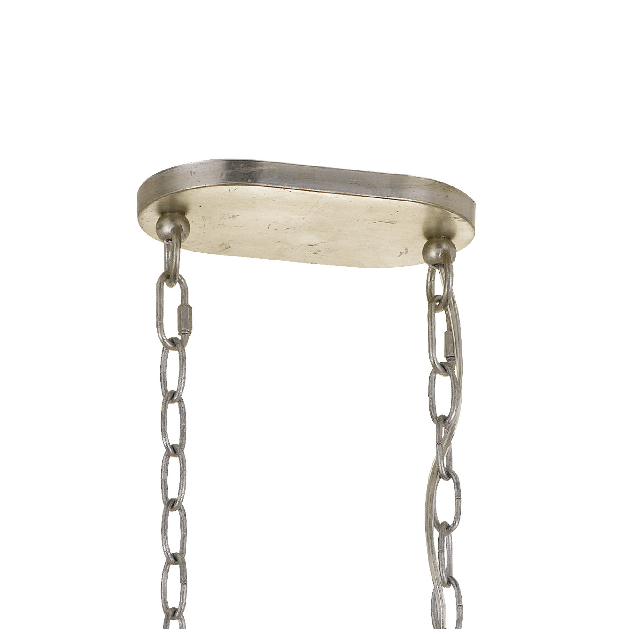 Brielle 30'' Antique Silver Linear Oval Chandelier Silver 30"W x 22.5"H x 14"D