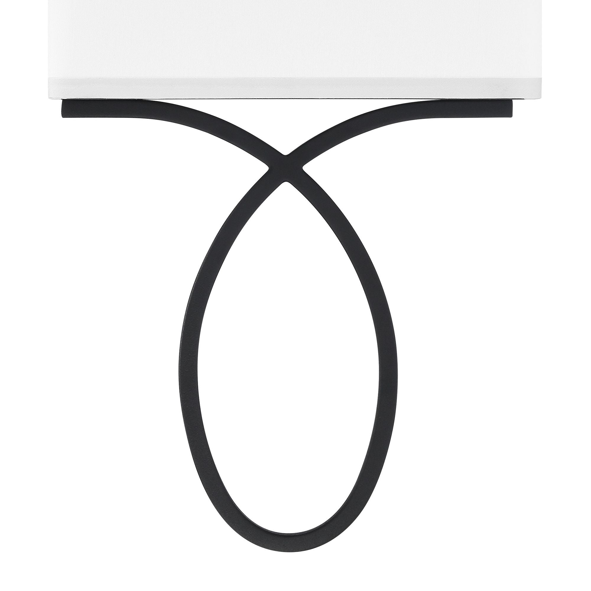 Brinkley 2 Light Black Forged Sconce Silk Shade 10"W x 15"H x 3.75"D