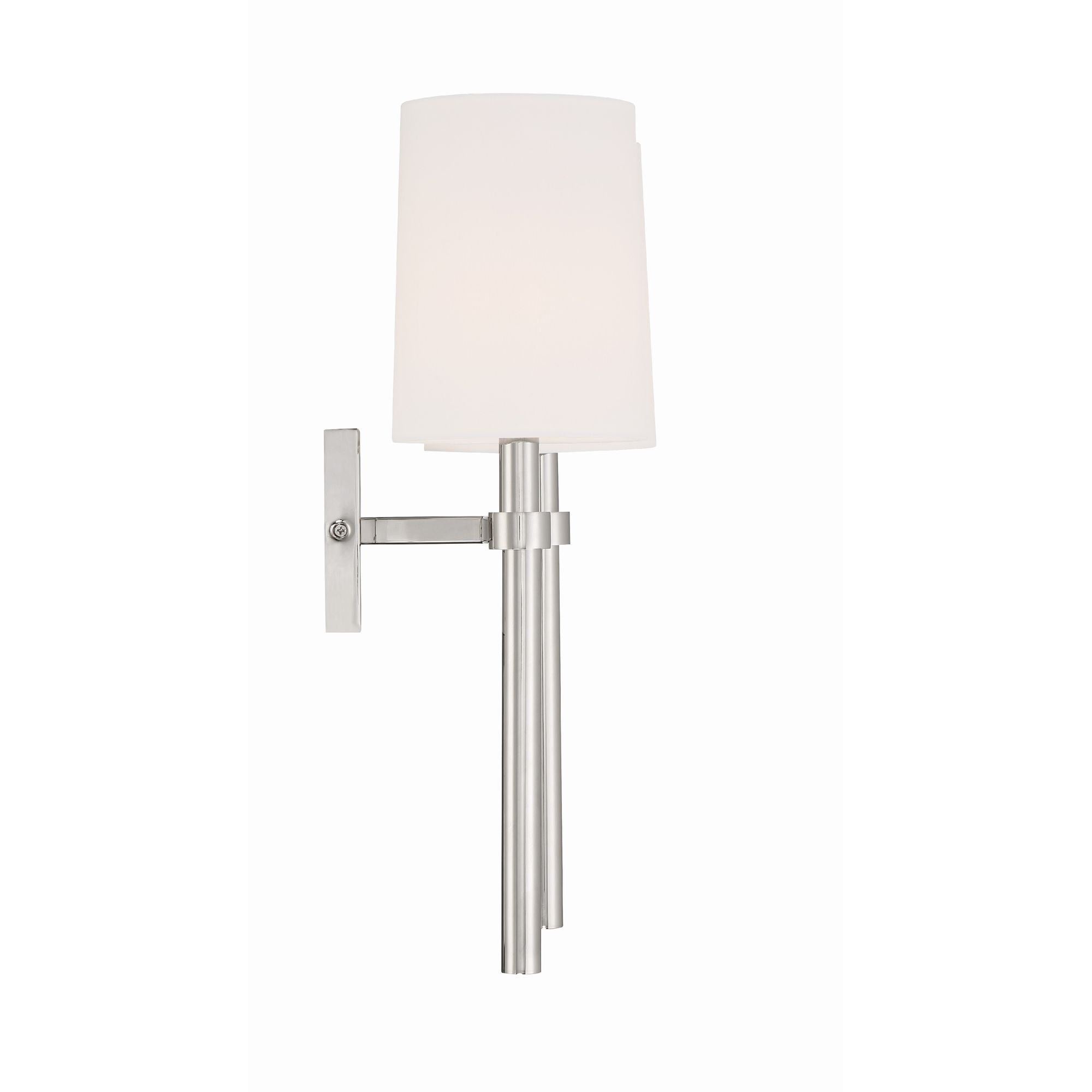 Bromley 2 Light Polished Nickel Sconce Silk Shade 13.75"W x 18.5"H x 7.25"D