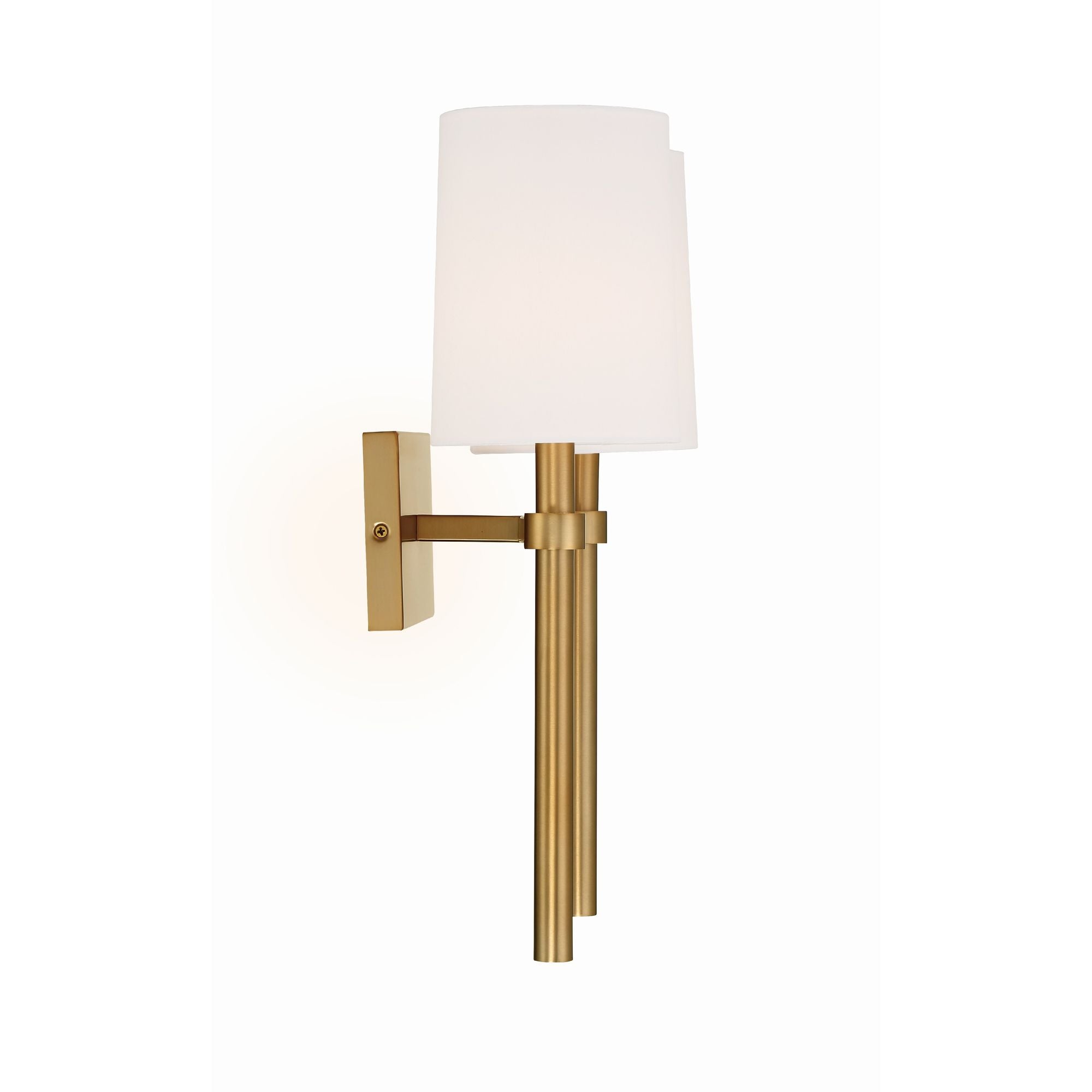 Bromley 2 Light Vibrant Gold Sconce Silk Shade 13.75"W x 18.5"H x 7.25"D