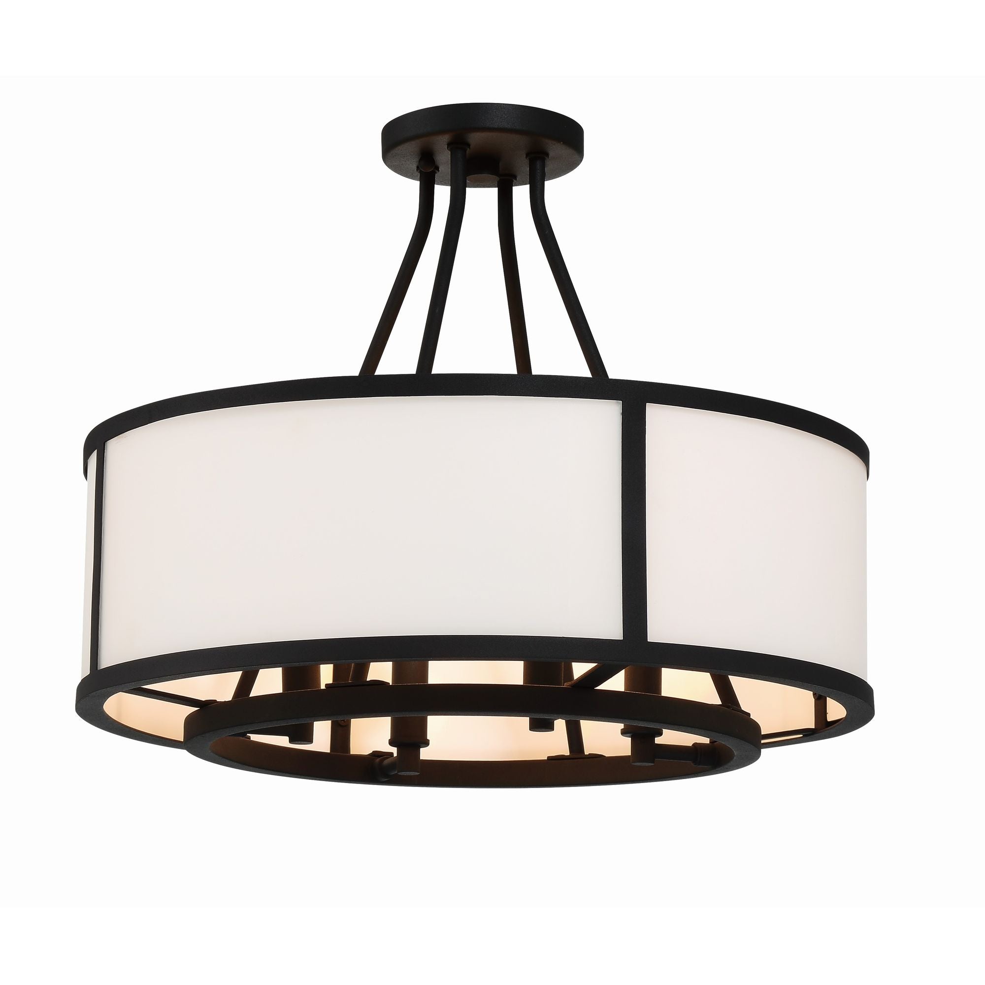 Bryant 18'' Black Forged Semi Flush Mount Black 18"W x 14.75"H x 18"D