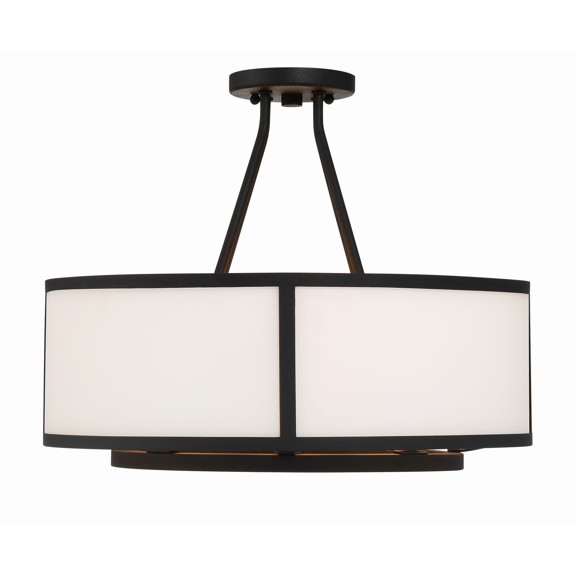 Bryant 18'' Black Forged Semi Flush Mount Black 18"W x 14.75"H x 18"D