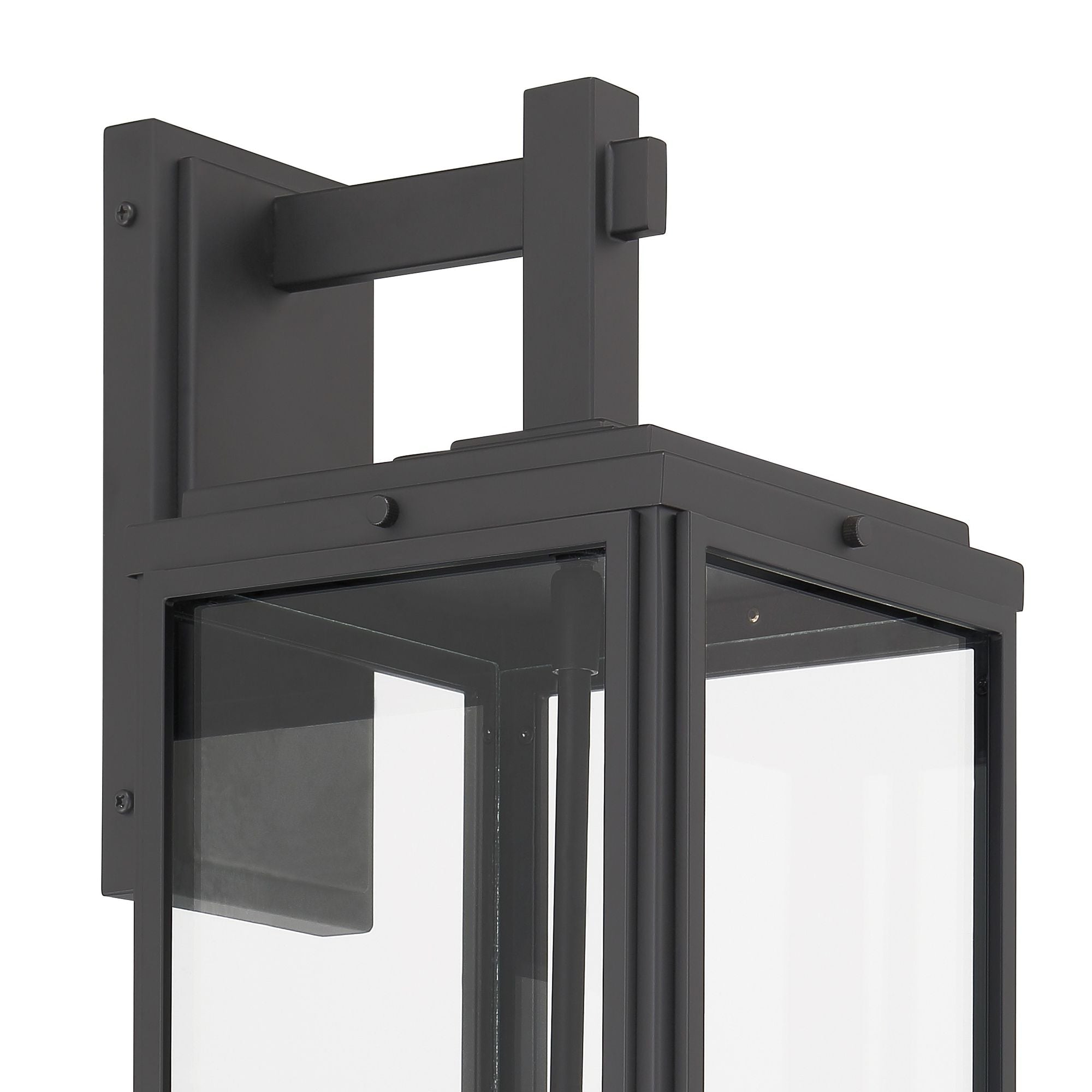 Byron 3 Light Matte Black Outdoor Sconce Clear Glass 7.5"W x 19.75"H x 9"D