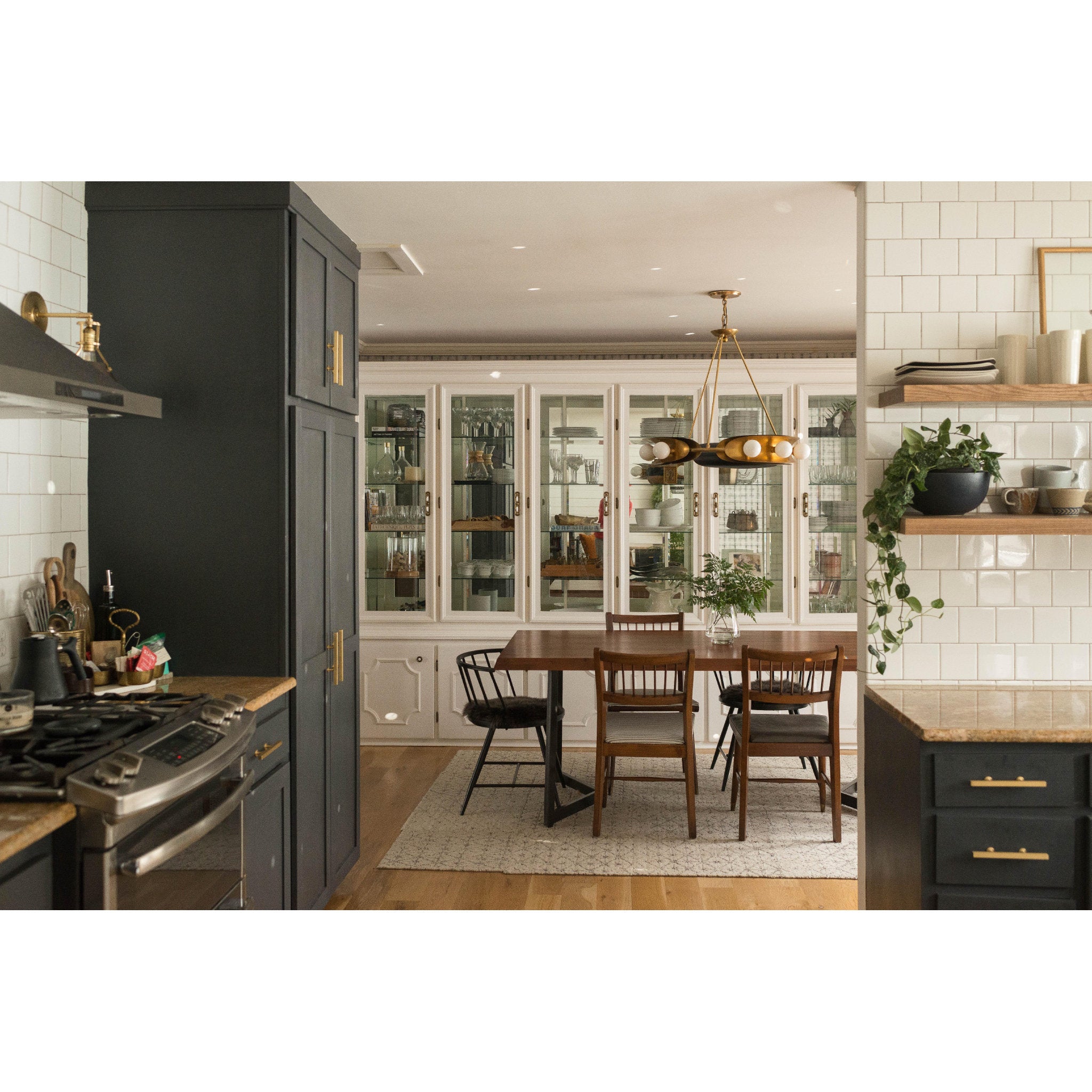 Hopper 9-Light Chandelier in Vintage Brass/Black Brass 32L x 32W x 25H