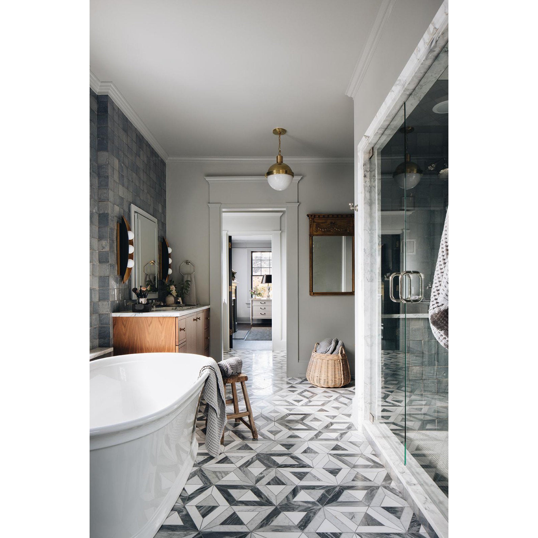 Hopper 3-Light Wall Sconce in Vintage Brass Bronze Accents 4.75L x 4.5W x 23.75H