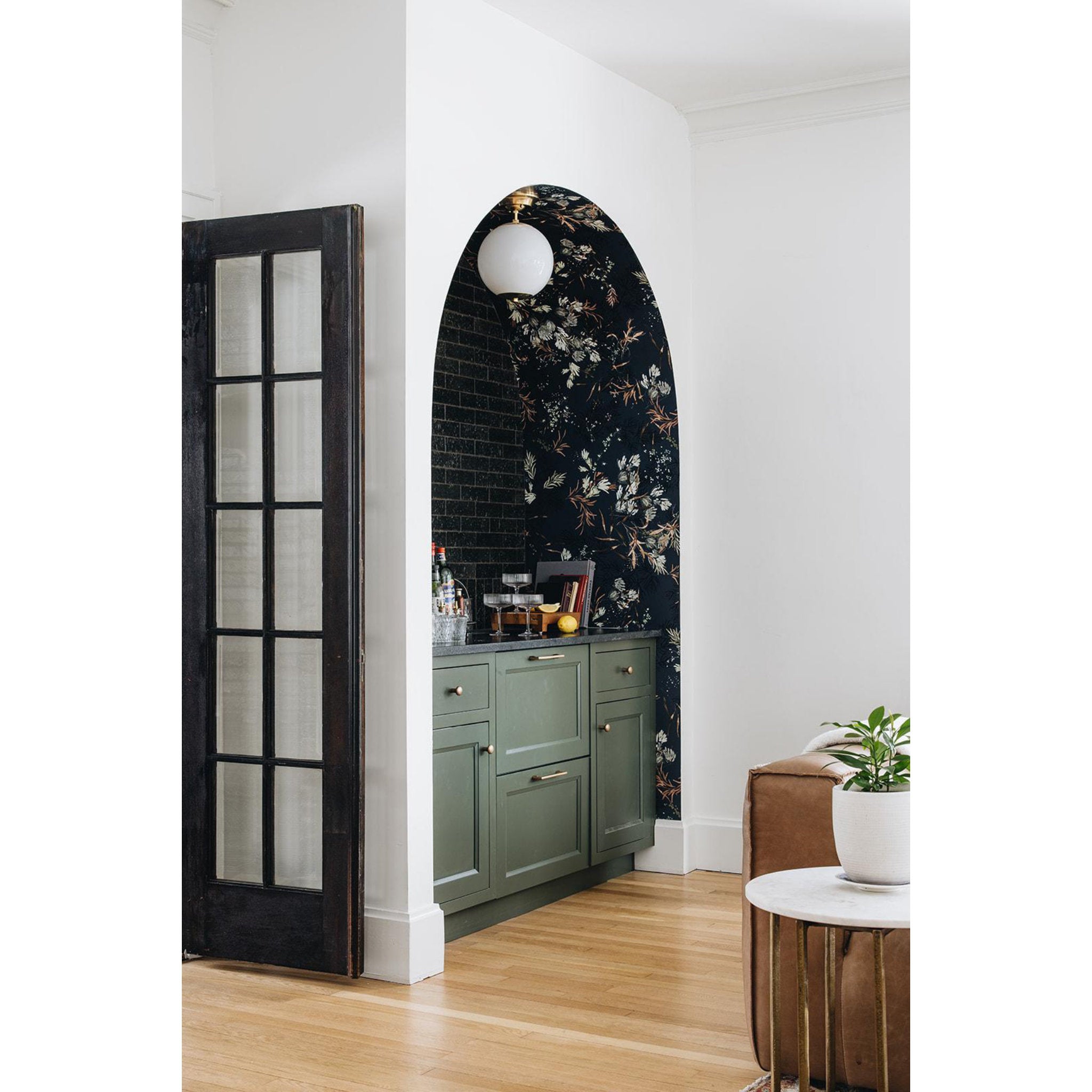 Sphere No.1 1-Light Semi Flush in Aged Brass by Mark D. Sikes 10L x 10W x 13.75H