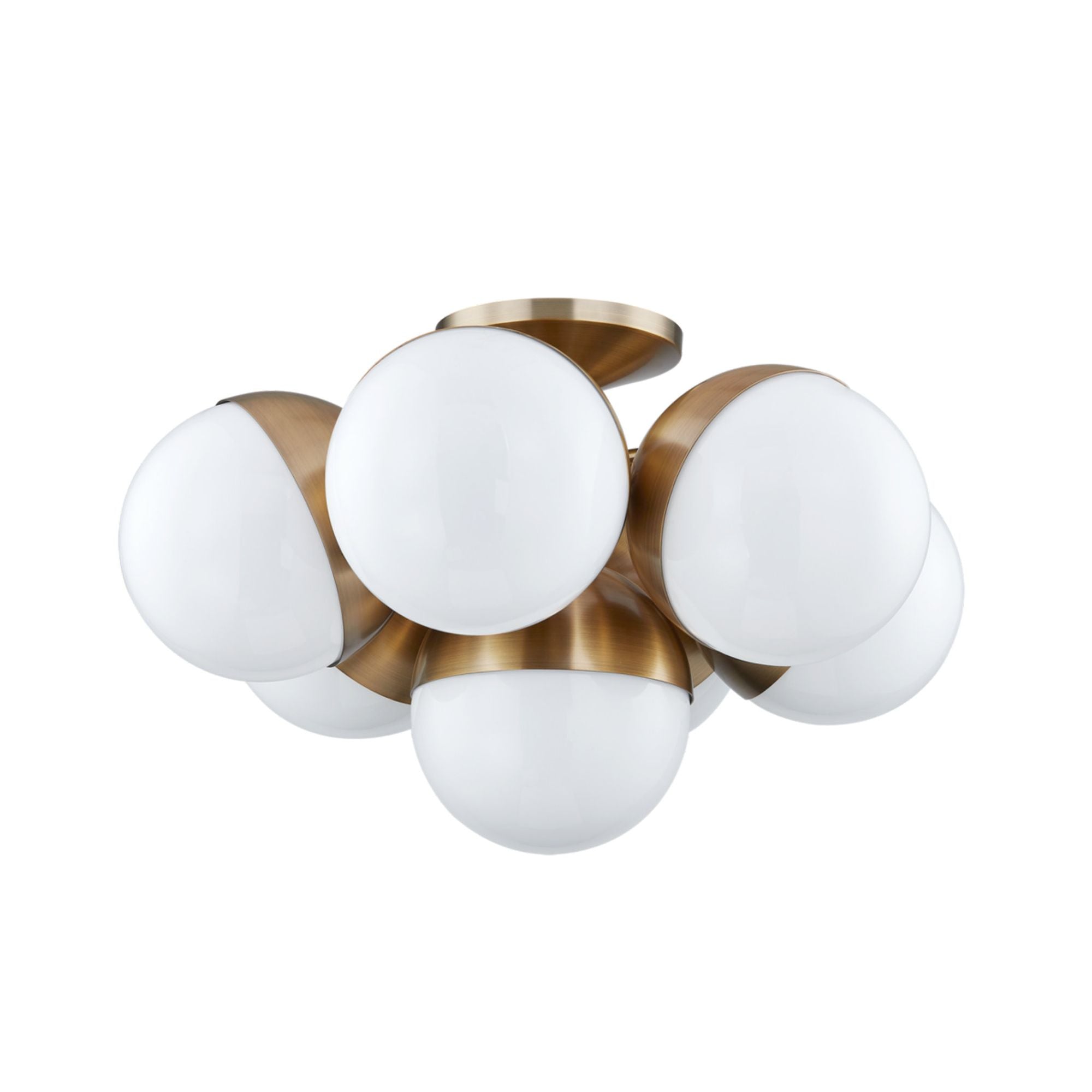 Cupertino Semi Flush 7-Light LED in Patina Brass 23.5L x 23.5W x 14H