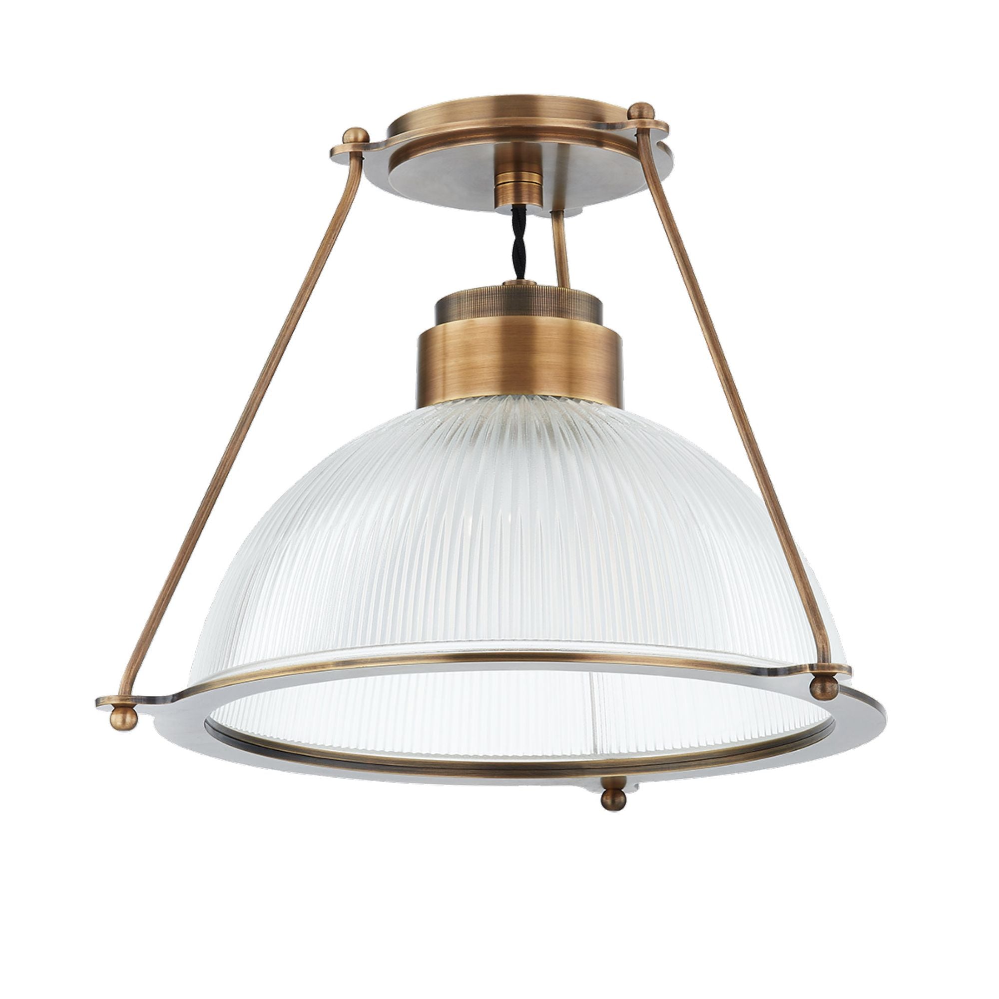 Glint Semi Flush 1-Light LED in Patina Brass 15L x 15W x 11H