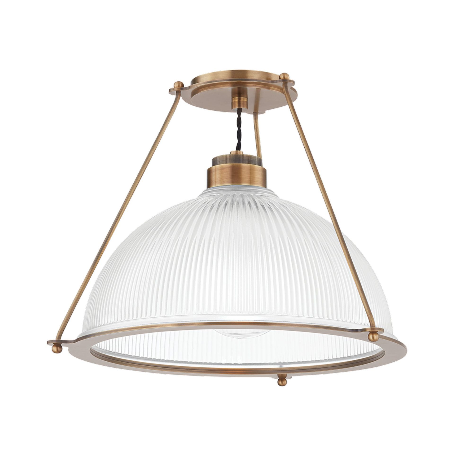 Glint Semi Flush 1-Light LED in Patina Brass 17.75L x 17.75W x 13H