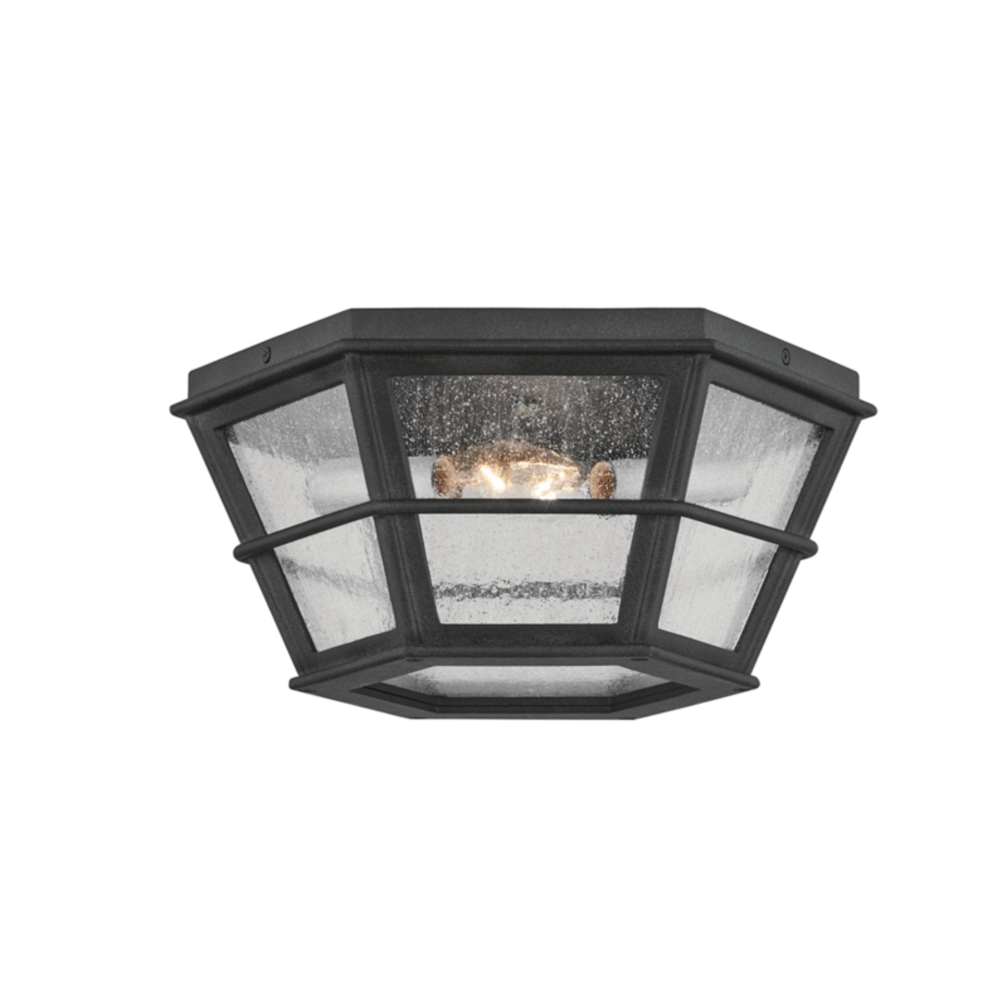 Lake County Flush Mount 2-Light Outdoor LED in French Iron 13.75L x 13.75W x 6.25H