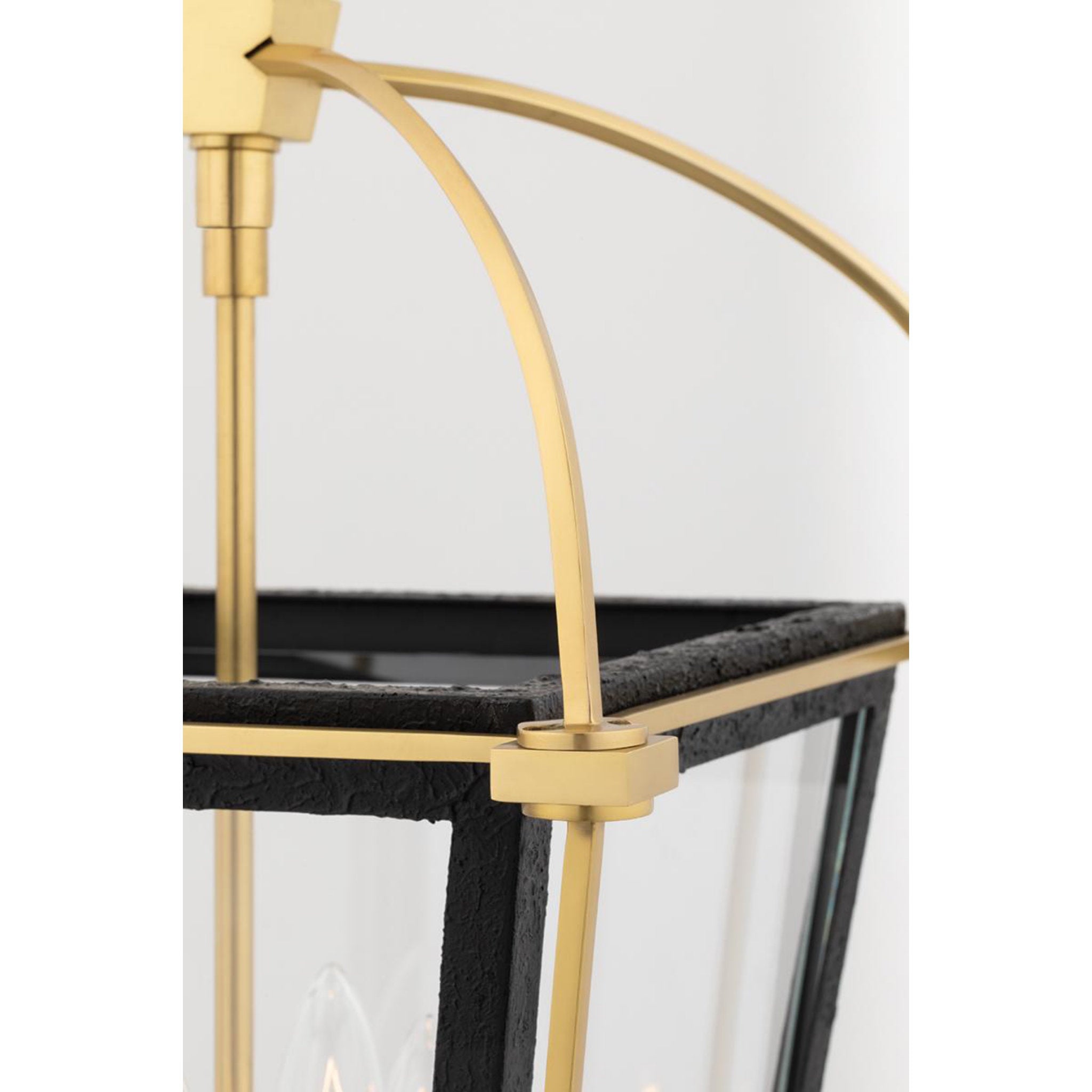 Hollis 4-Light Semi Flush in Aged Brass 12.75L x 12.75W x 14.75H