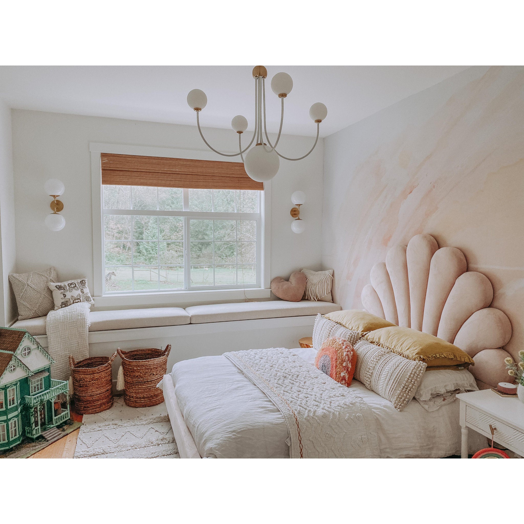 Stella 2-Light Wall Sconce in Aged Brass 7L x 7W x 20H