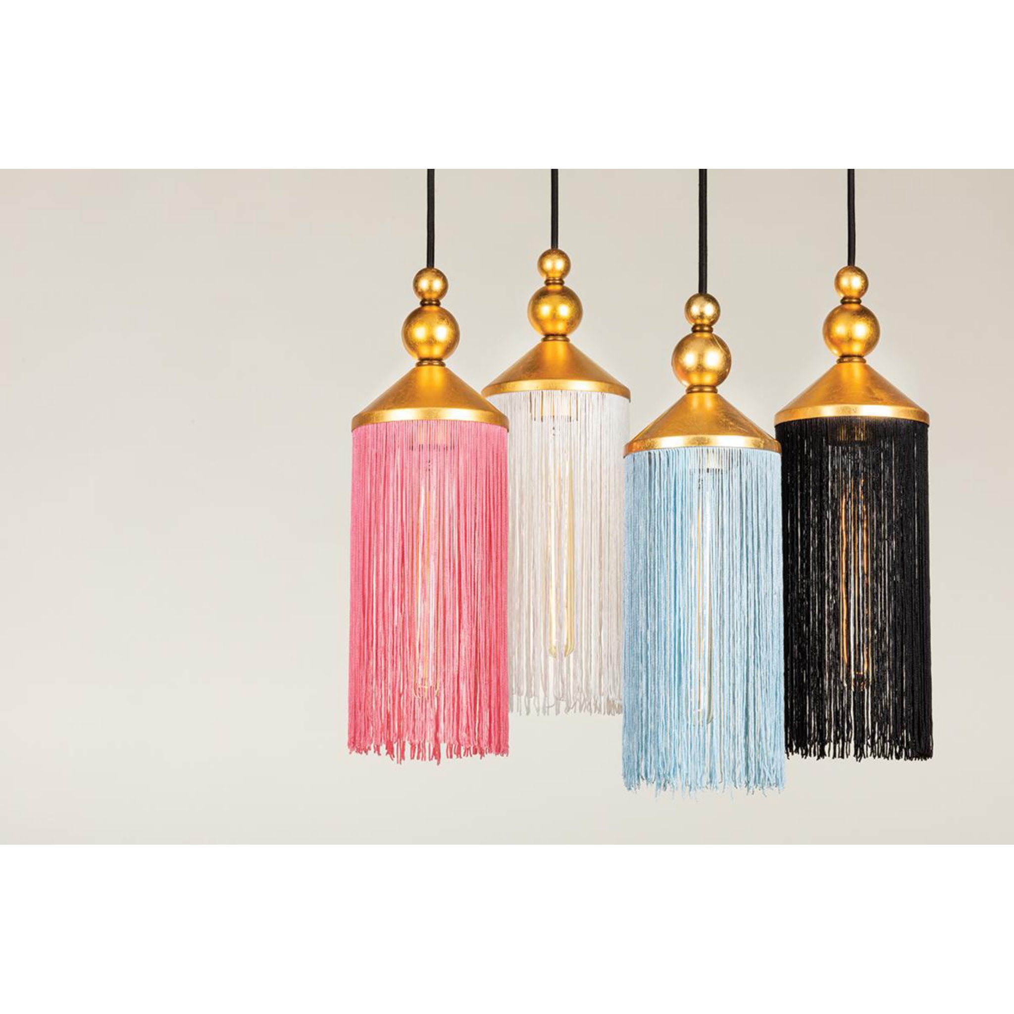 Scarlett 1-Light Pendant in Gold Leaf/Black 8.5L x 5W x 16.75H
