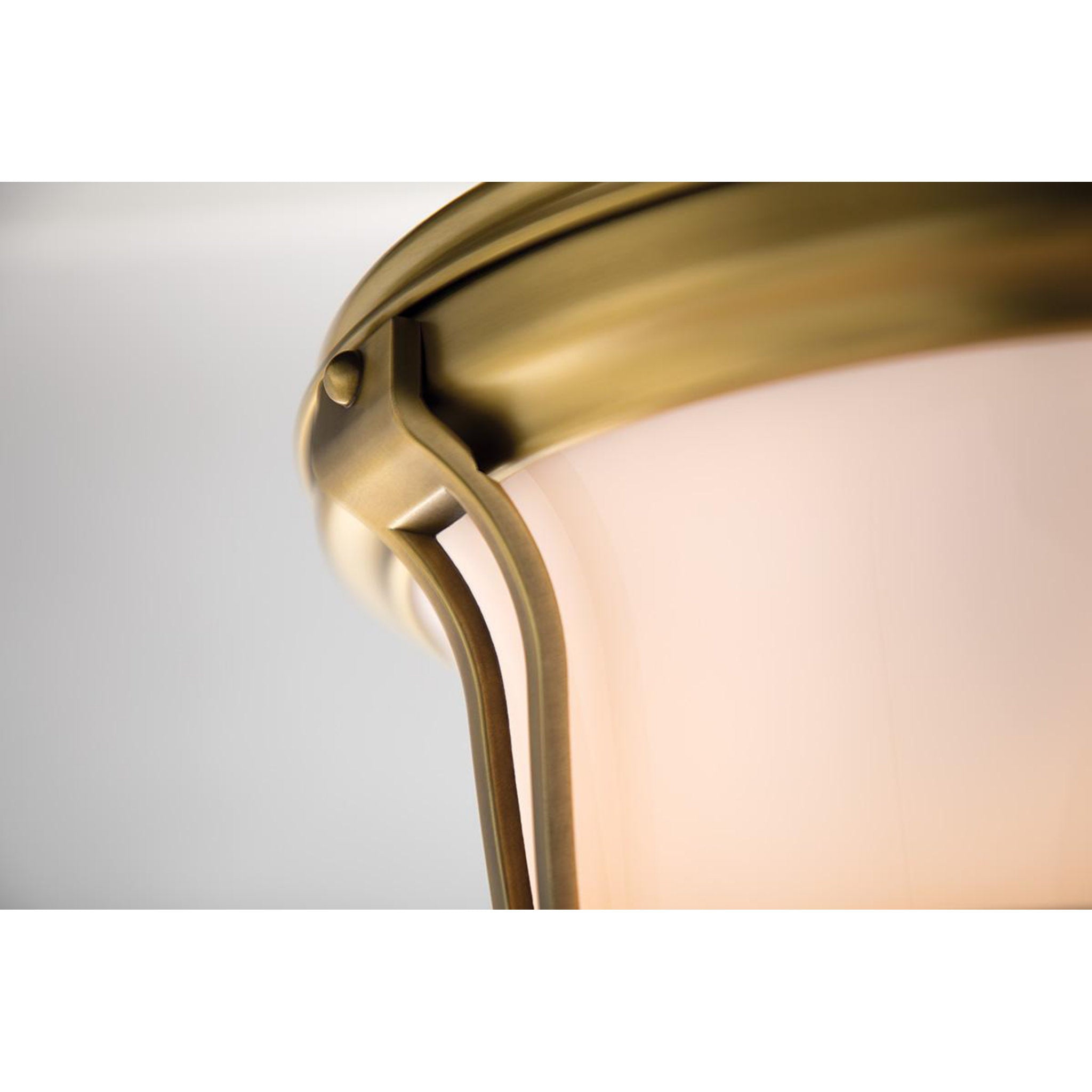 Newport 2-Light Flush Mount in Aged Brass 13L x 13W x 5.25H