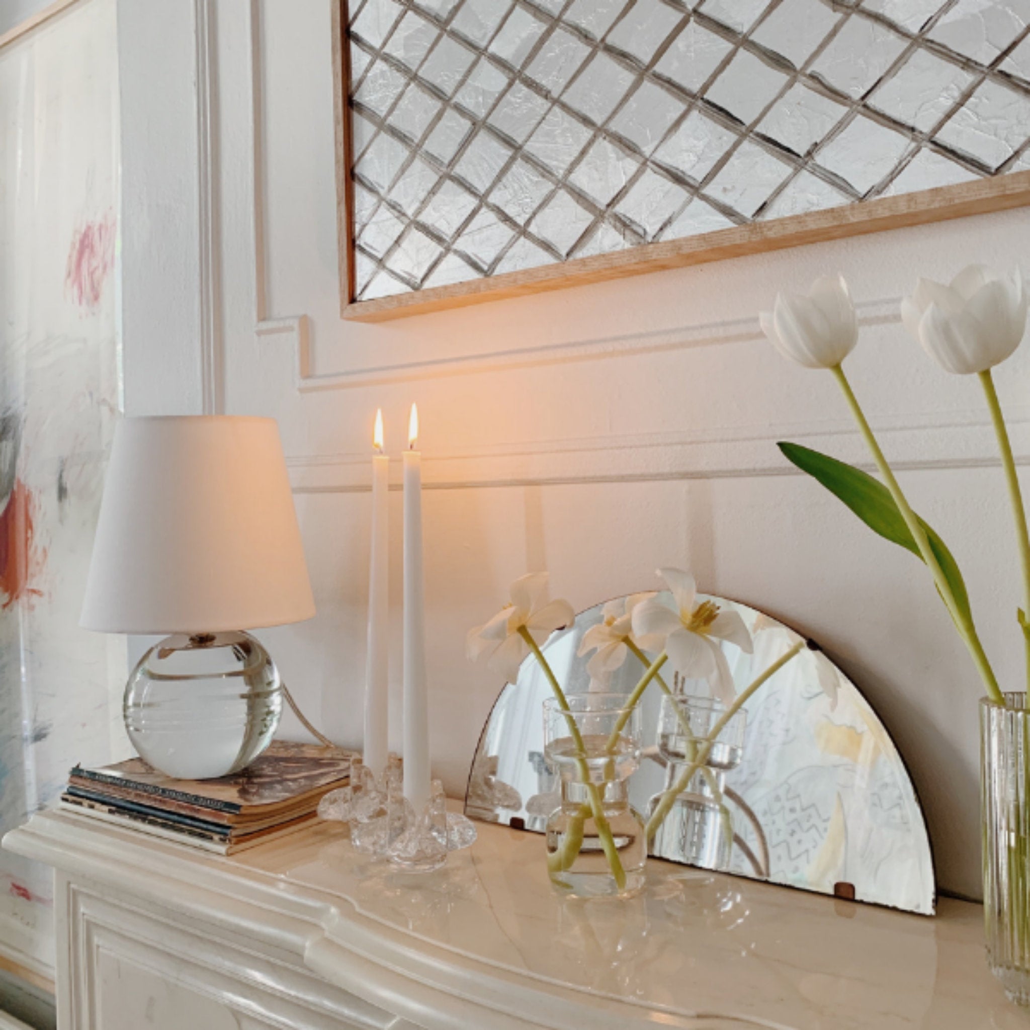 Nicole 1-Light Table Lamp in Polished Nickel 4.25L x 8.5W x 12.75H