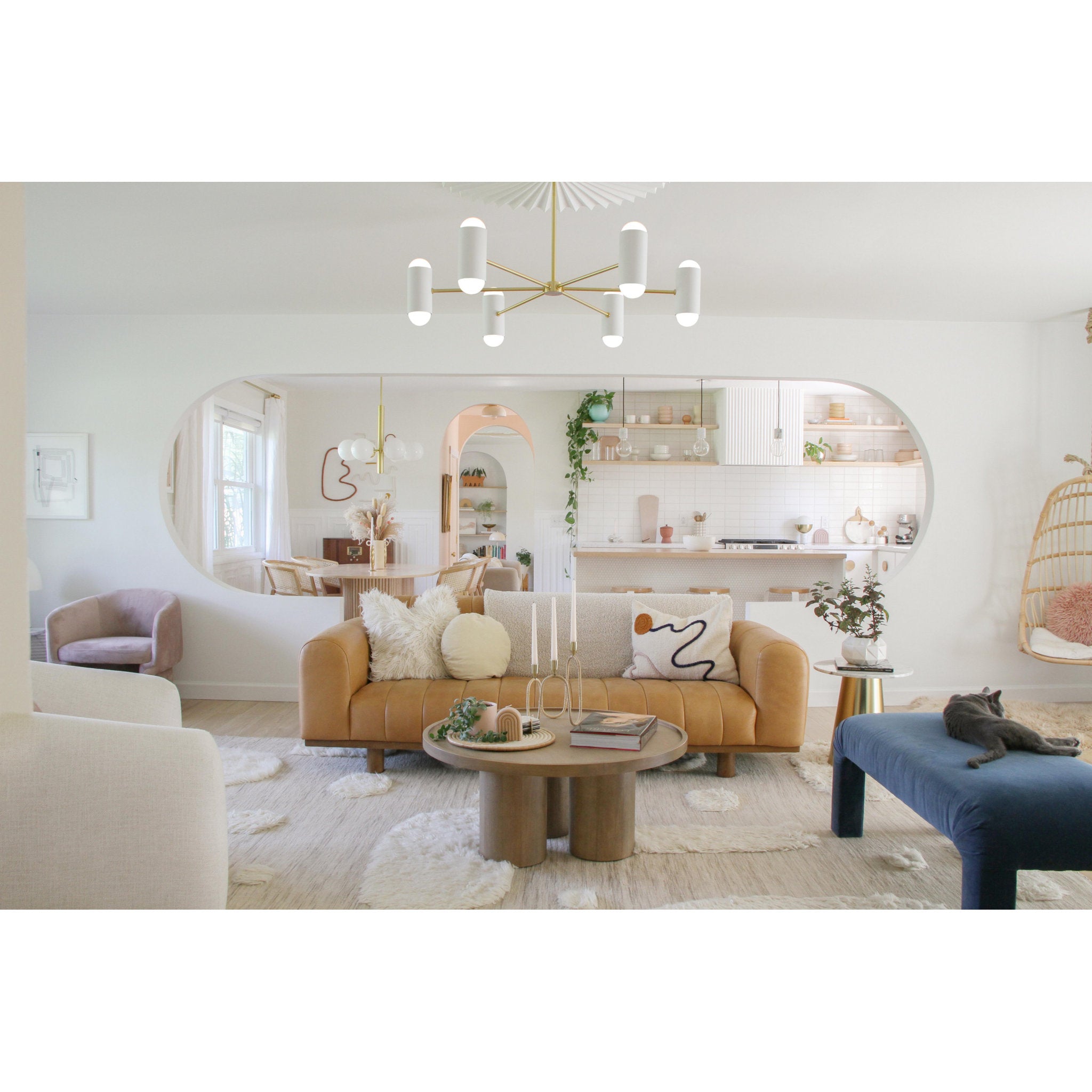 Stella 6-Light Chandelier in Aged Brass 28L x 28W x 23.75H