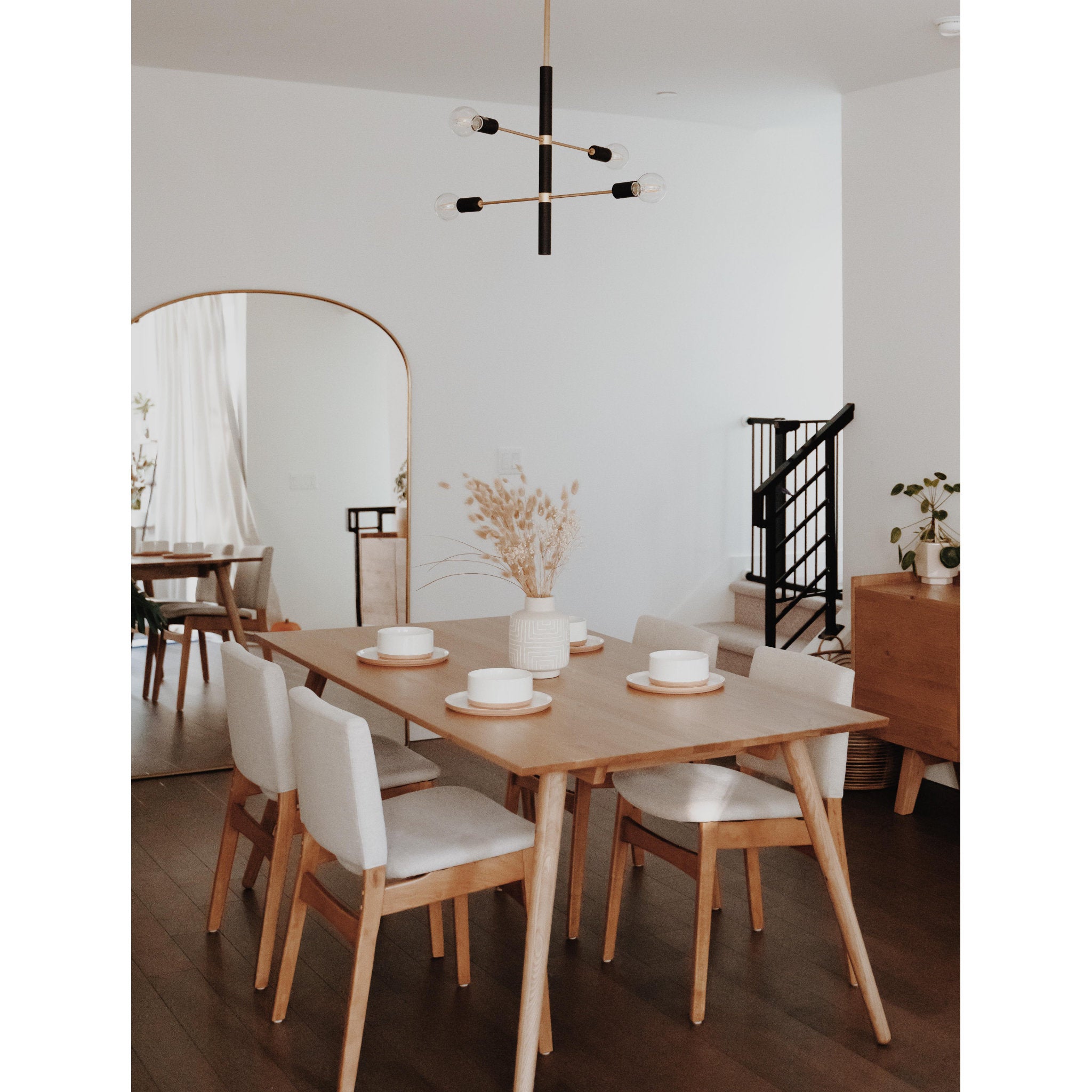 Astrid 4-Light Chandelier in Aged Brass/Black 24L x 24W x 20H