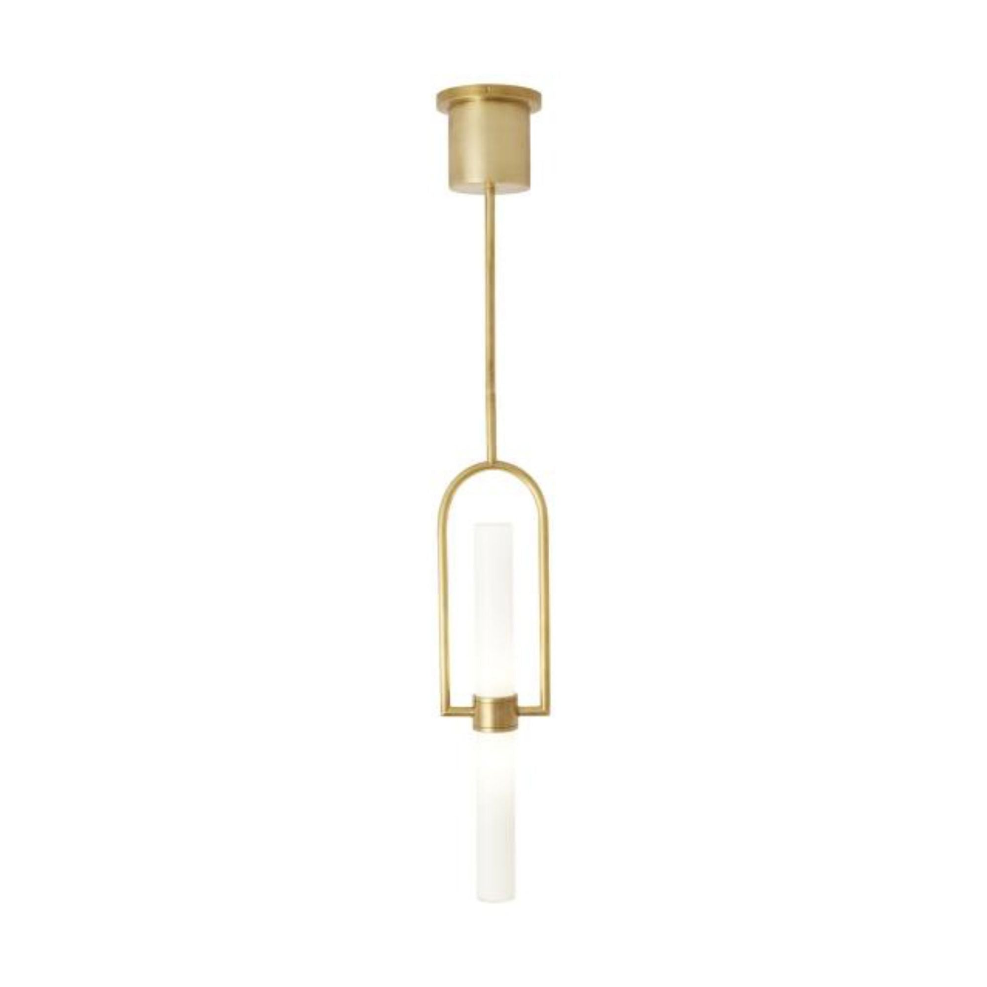 Calumn Pendant Line-Voltage Pendants/Suspension 1-Light LED 3000K Natural Brass by Sean Lavin