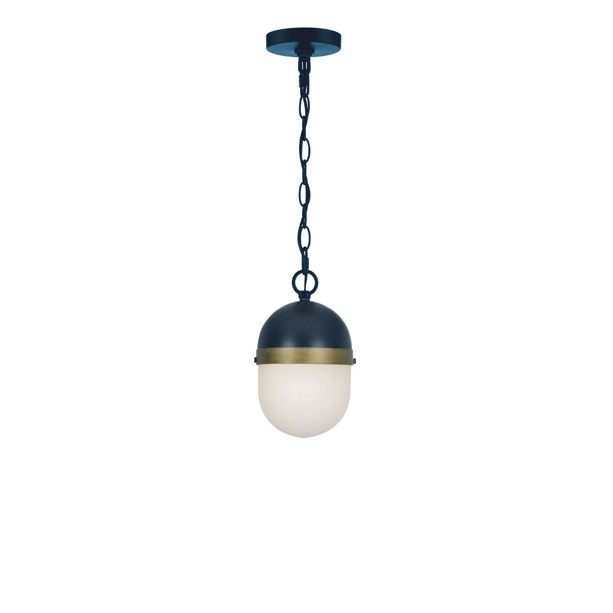 Brian Patrick Flynn Capsule 3 Light Matte Black + Textured Gold Outdoor Pendant Glass 12.25"W x 21"H x 12.25"D