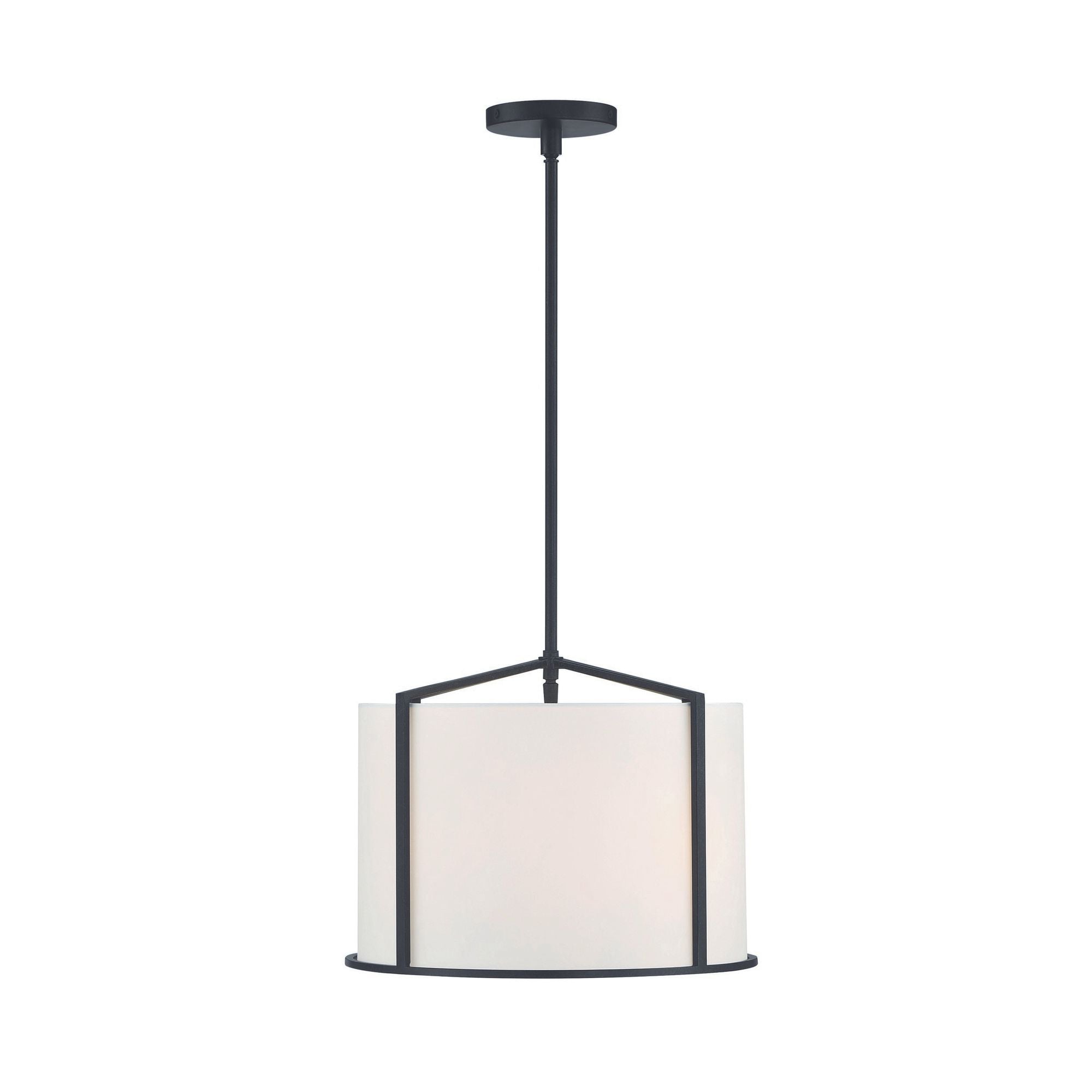 Carlyn 4 Light Black Chandelier Silk Shade 16"W x 13.25"H x 16"D