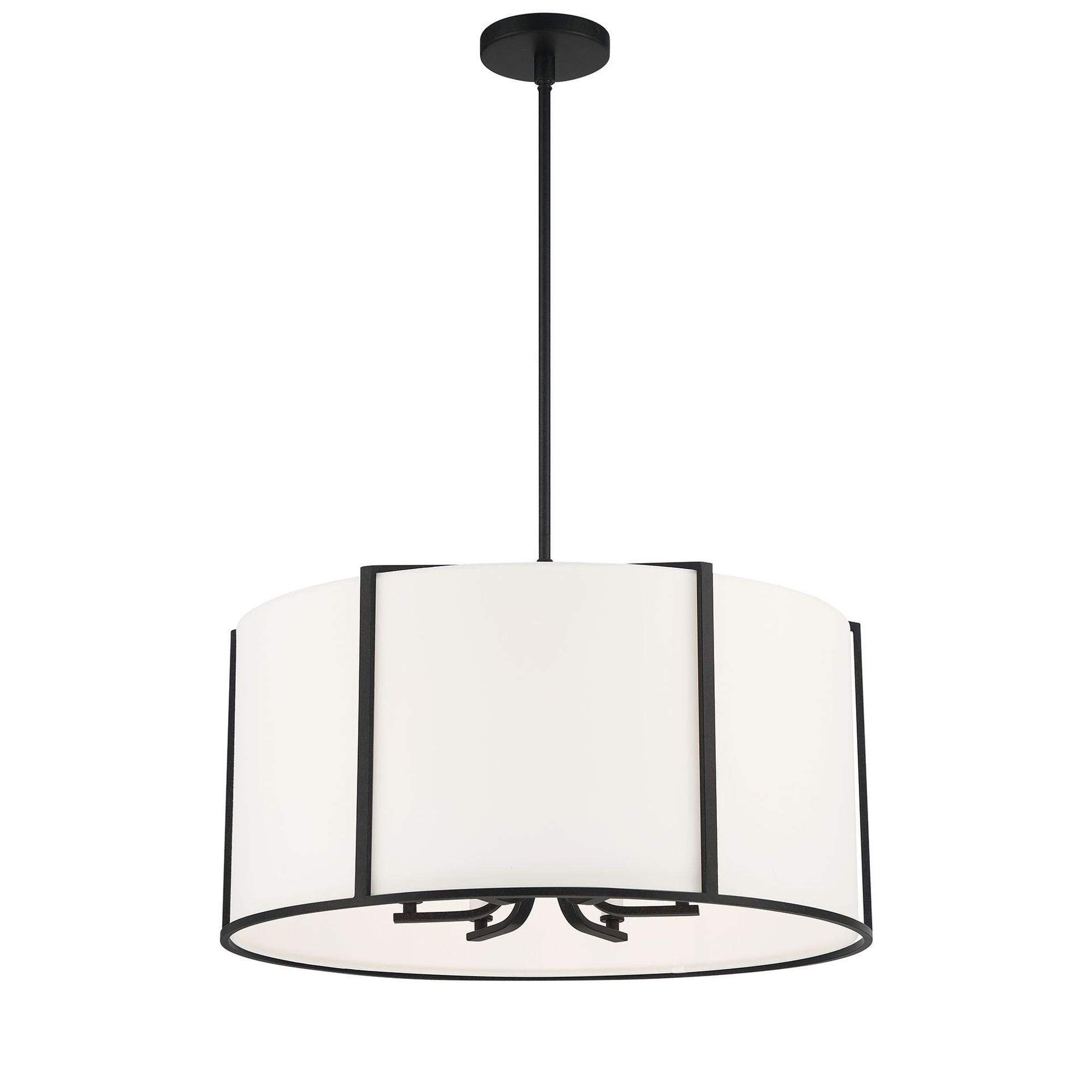 Carlyn 6 Light Black Chandelier Silk Shade 24"W x 14.75"H x 24"D