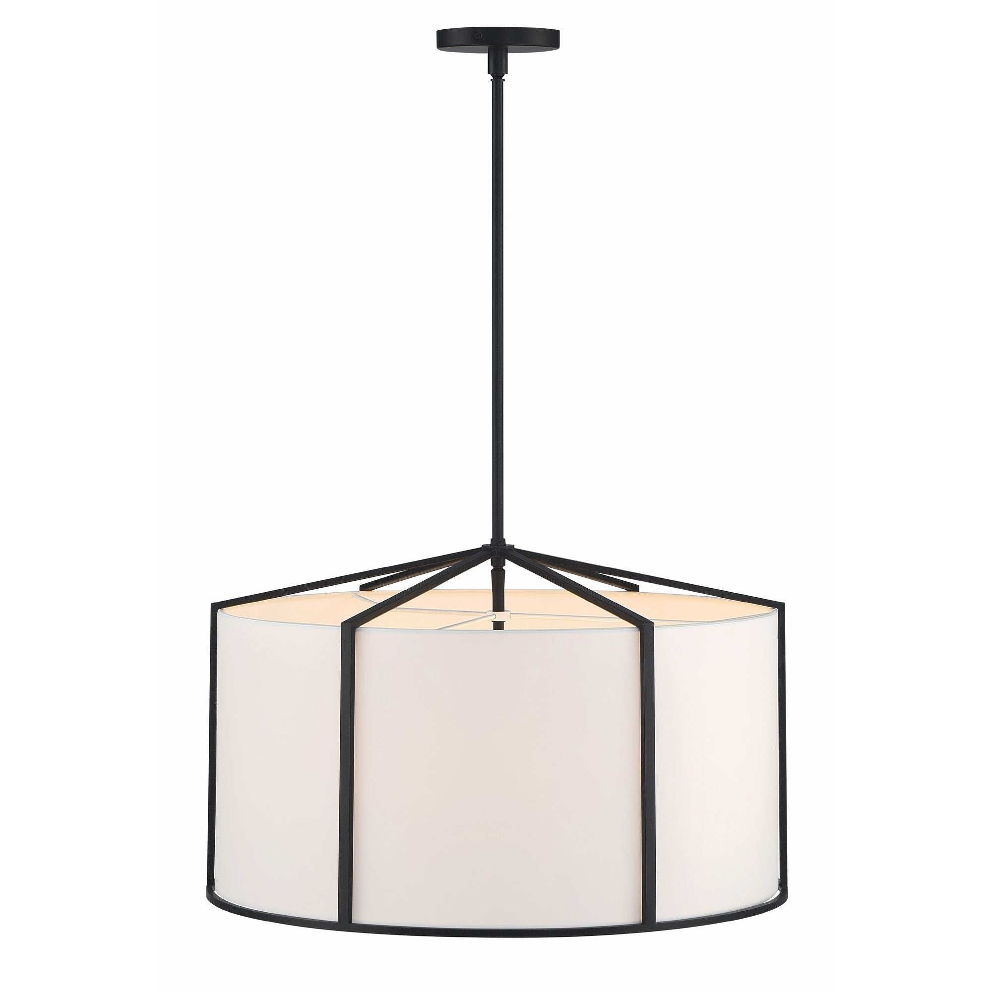 Carlyn 6 Light Black Chandelier Silk Shade 24"W x 14.75"H x 24"D