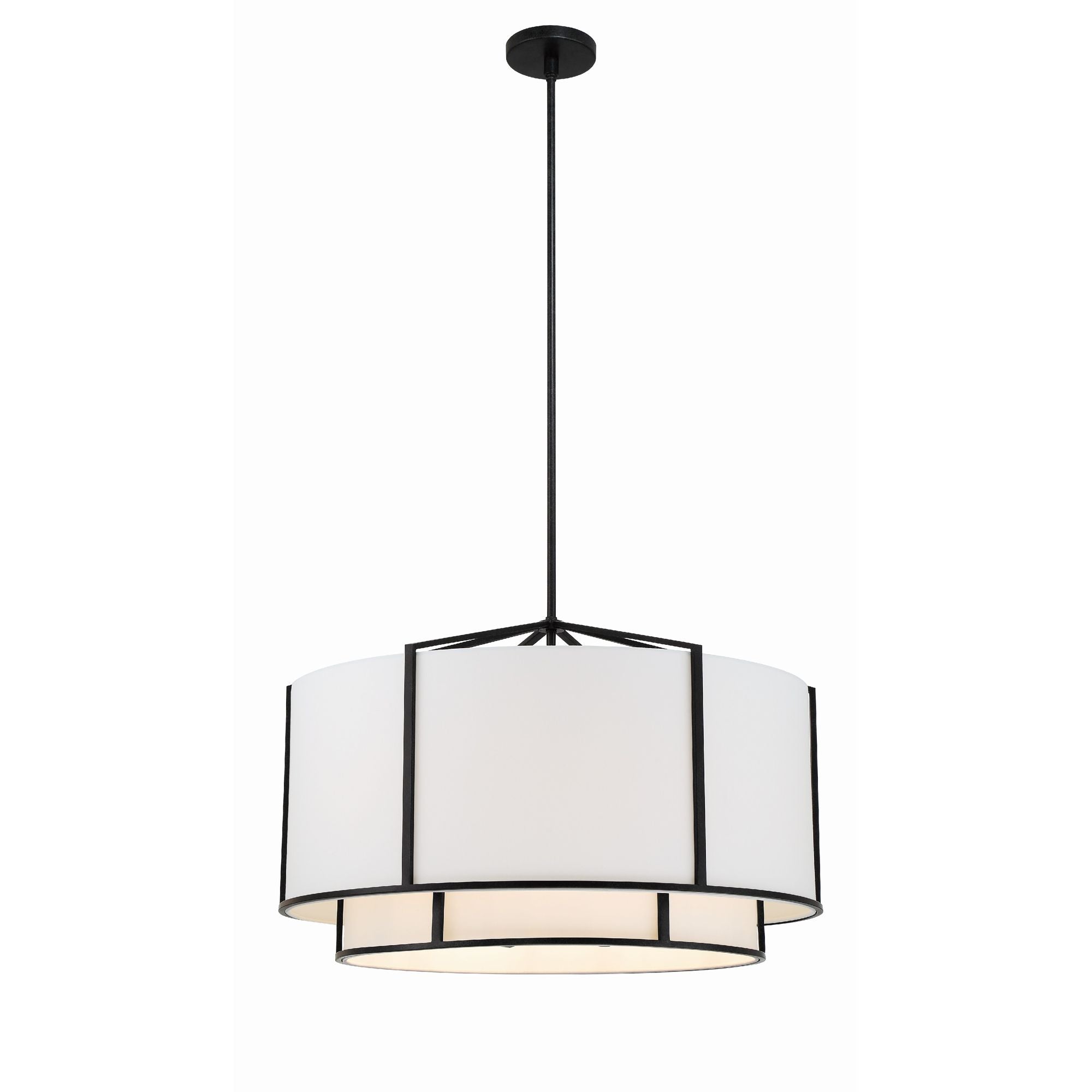 Carlyn 6 Light Black Chandelier Silk Shade 28"W x 19"H x 28"D