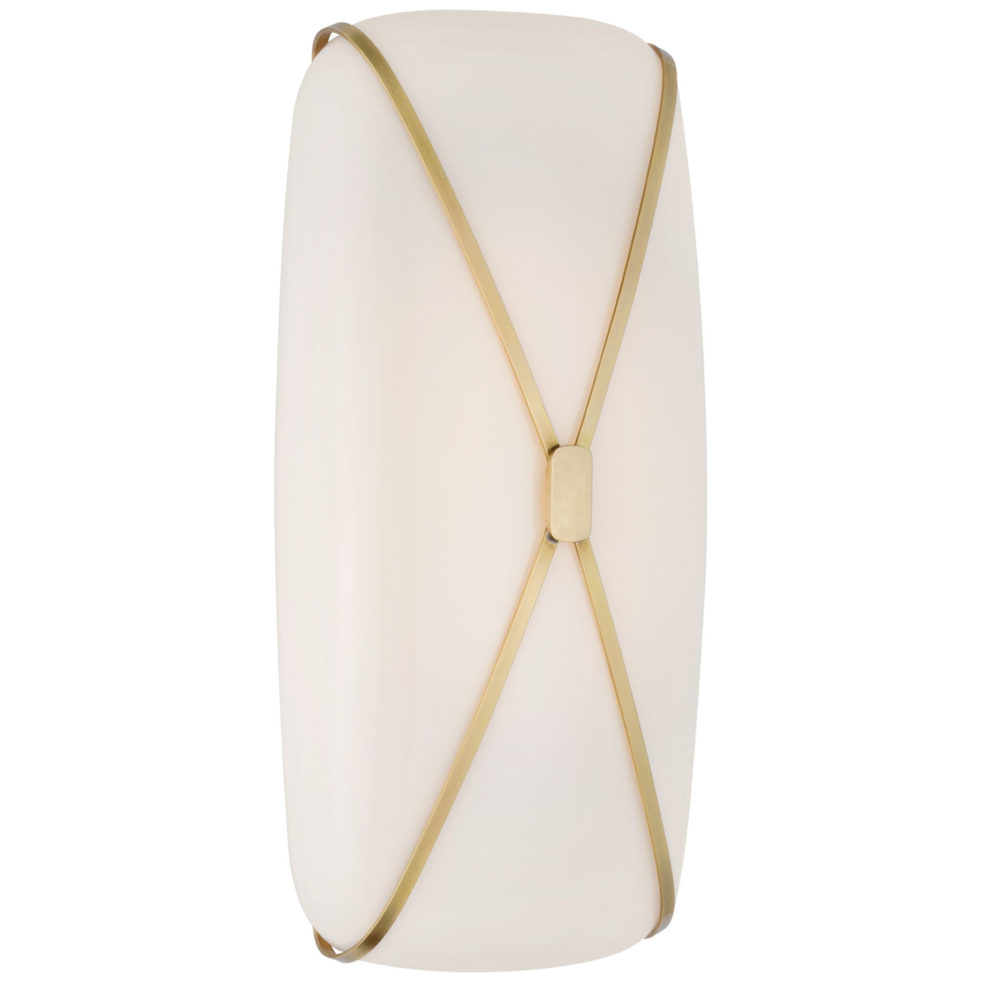 Champalimaud Fondant 18" Linear Bath Sconce in Soft Brass with White Glass Wall Light W8.5" x H18"