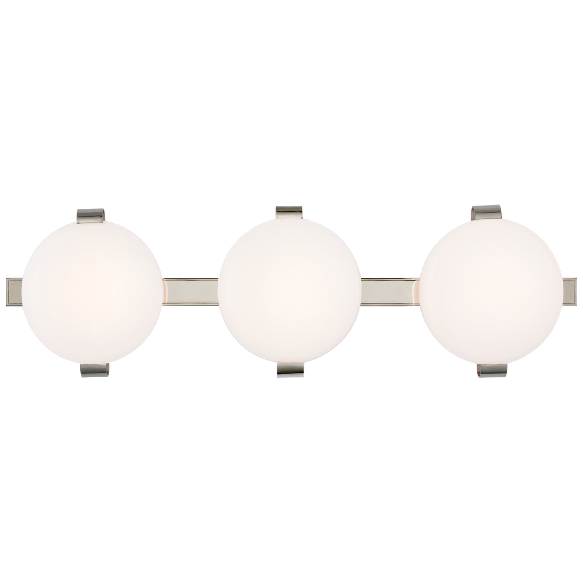 Champalimaud Marisol 28" Bath Bar in Polished Nickel with White Glass Wall Light W28" x H8.5"