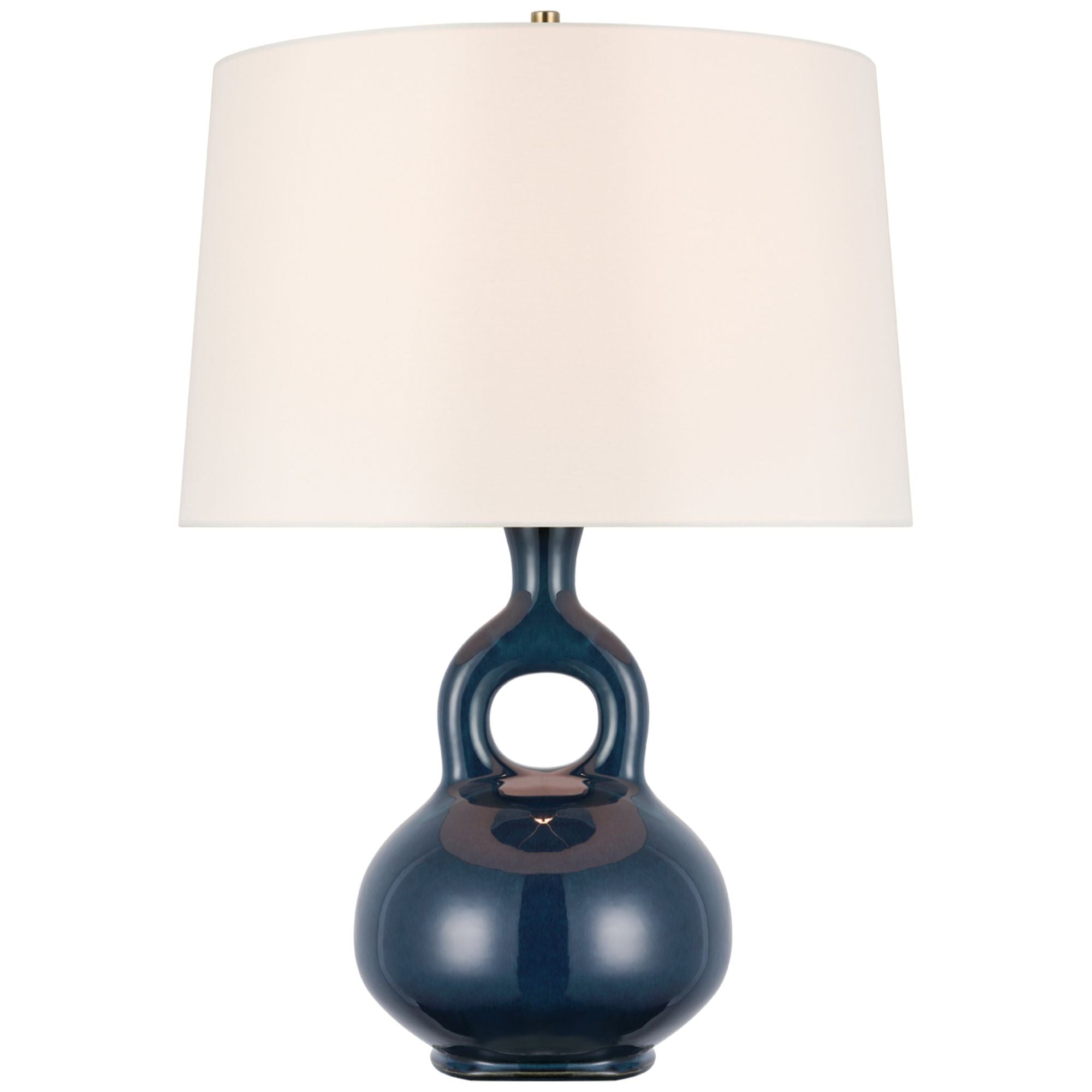 Champalimaud Lamu Large Table Lamp in Mixed Blue Brown with Linen Shade W20" x H27.75"