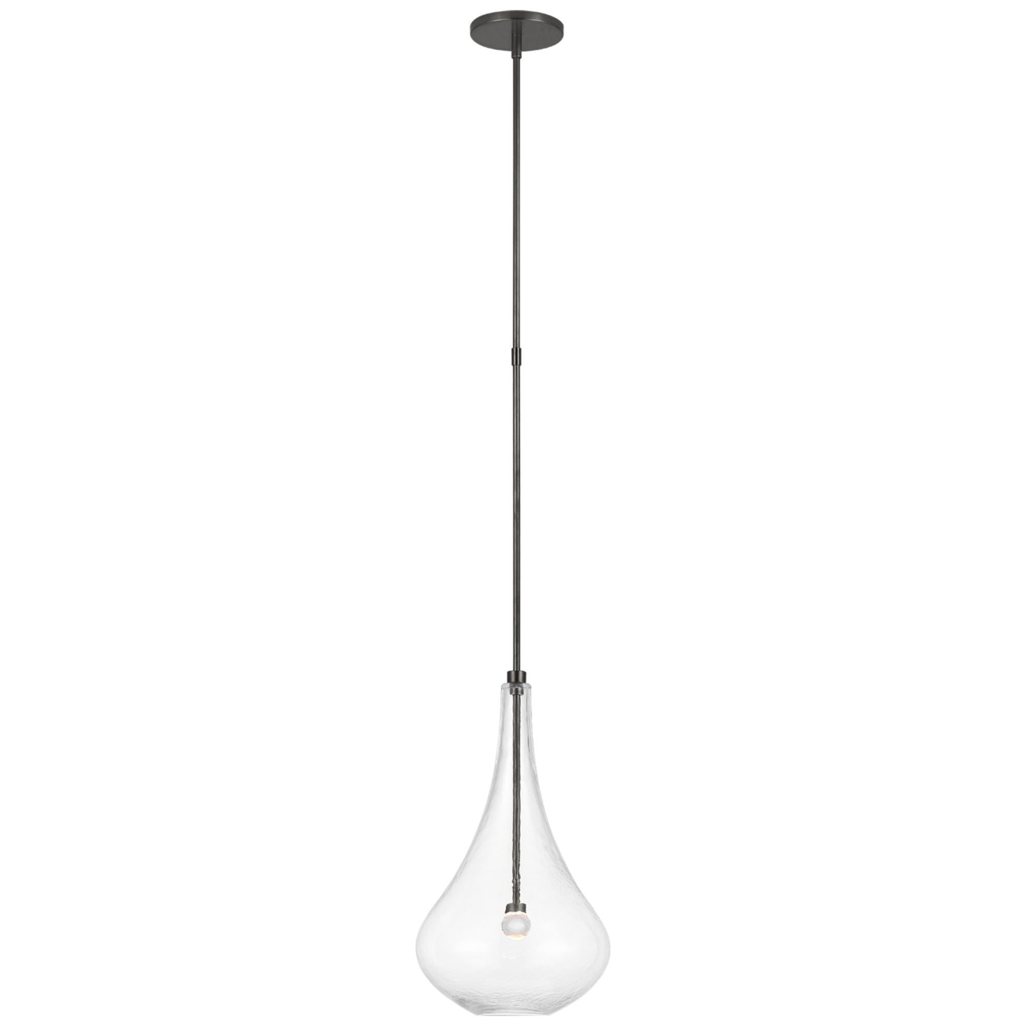 Champalimaud Lomme Small Pendant in Gun Metal with Clear Glass Ceiling Light W10"