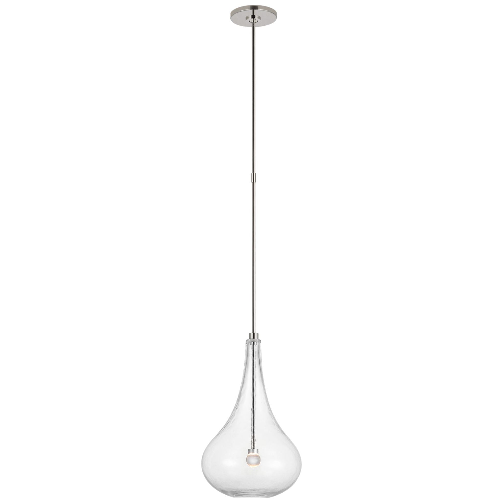 Champalimaud Lomme Small Pendant in Polished Nickel with Clear Glass Ceiling Light W10"
