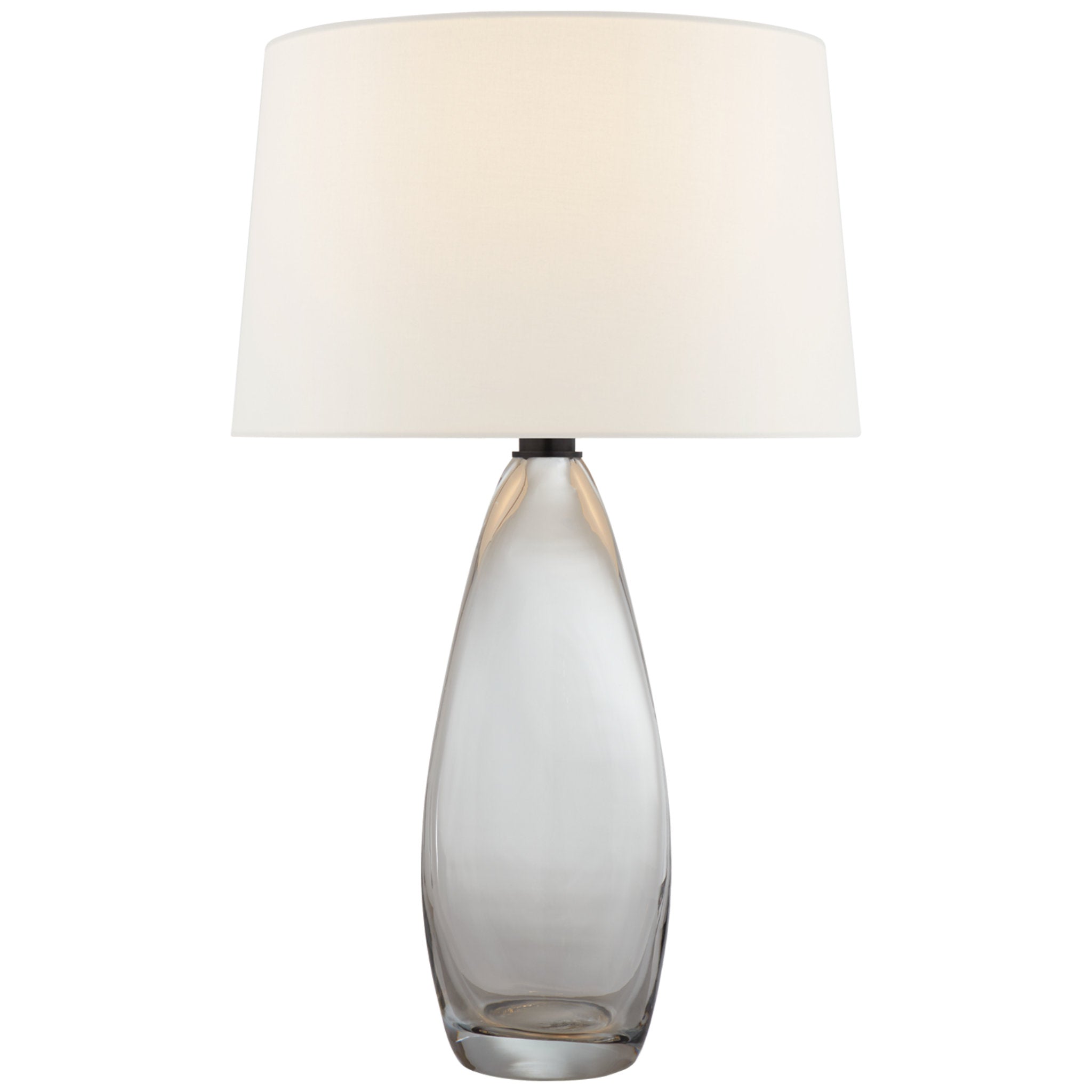 Chapman & Myers Myla Large Tall Table Lamp in Clear Glass with Linen Shade W18.25" x H29.25"