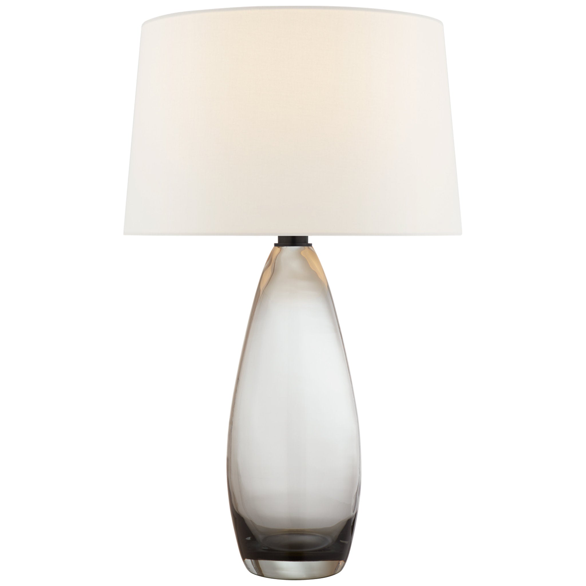 Chapman & Myers Myla Large Tall Table Lamp in Smoked Glass with Linen Shade W18.25" x H29.25"